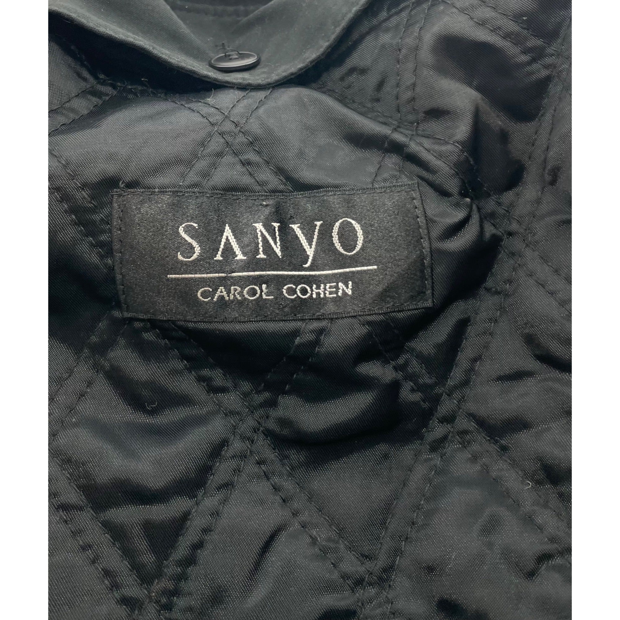 Sanyo Carol Cohen Women's Size Large Black Hooded Trench Coat