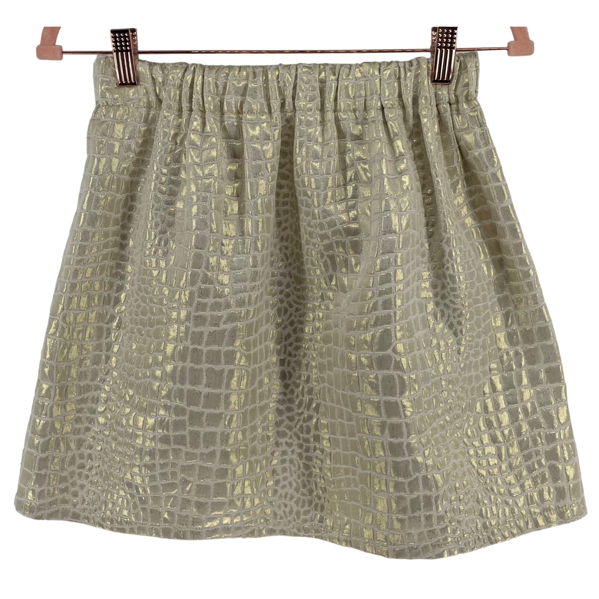 Pim + Larkin Women's Size Small Gold & Cream A-Line Shimmery Skirt