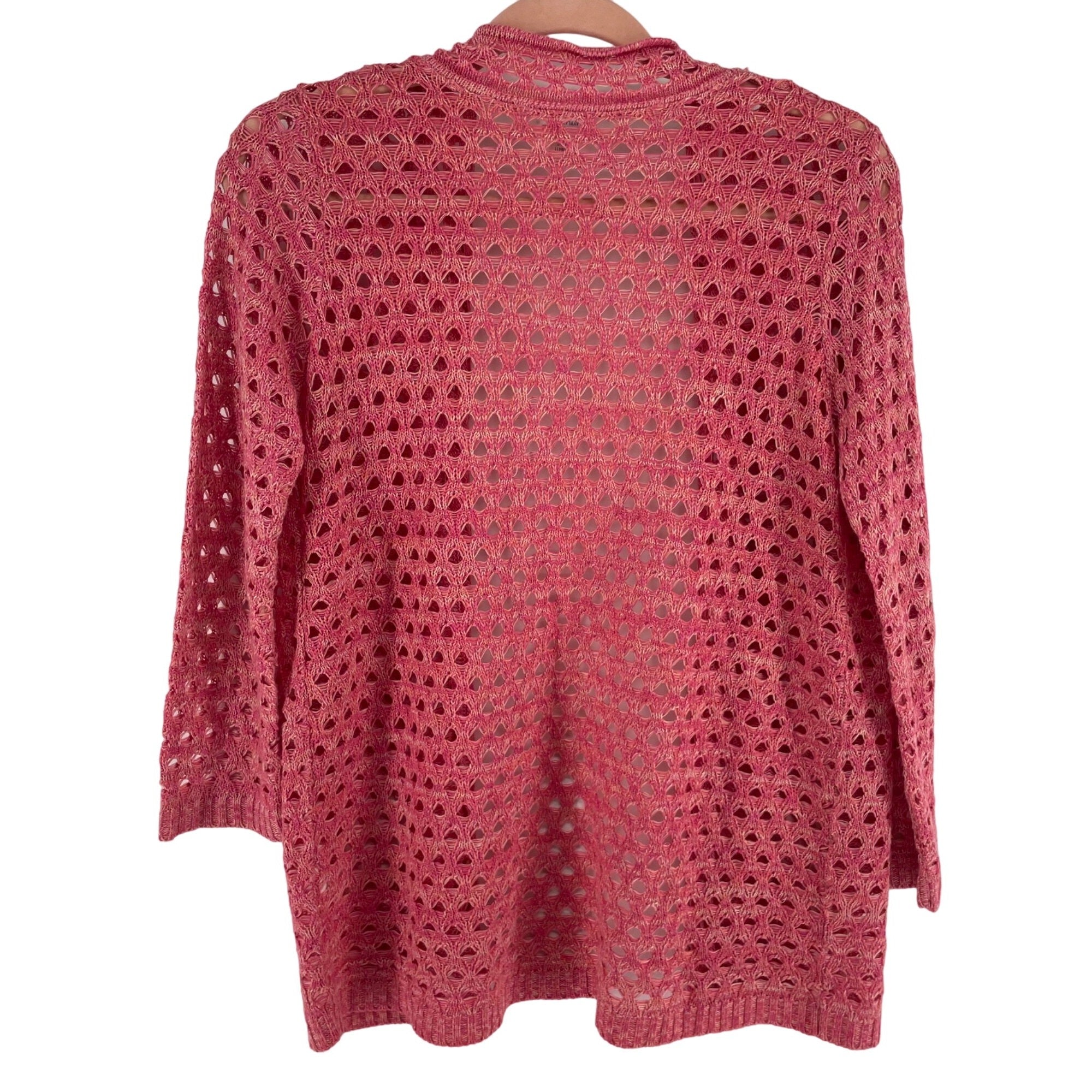 NWOT Bedford Fair Women's Size Medium Pink Mesh Knit Sweater