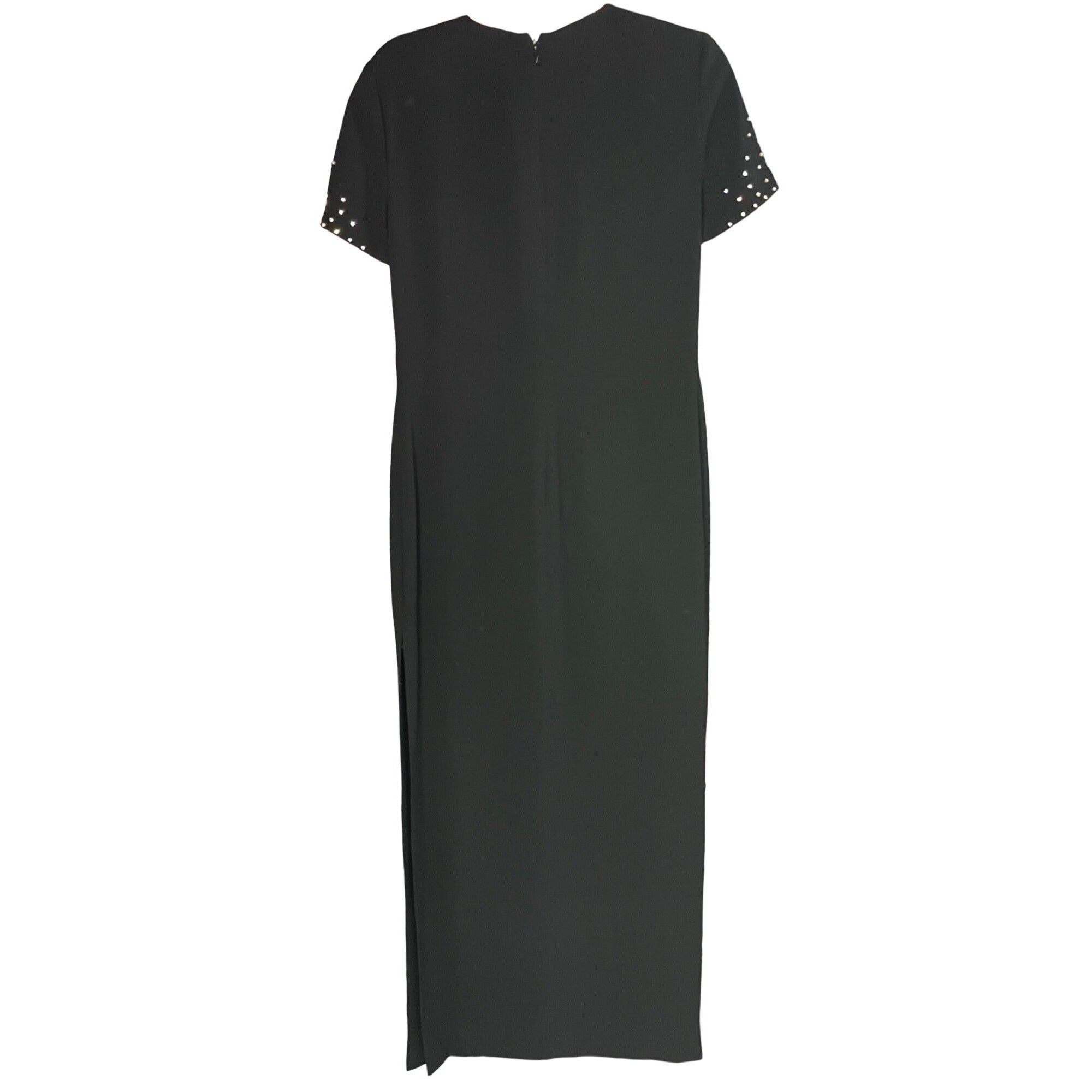 Linda Allard/Ellen Tracy Women's Size 4 Short-Sleeved Formal Black Maxi Gown