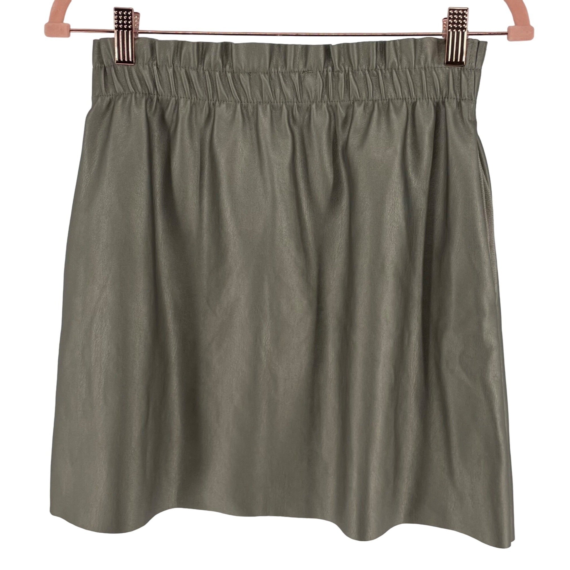 Zara Women's Small Gold Metallic Mini Skirt W/ Elastic Waist