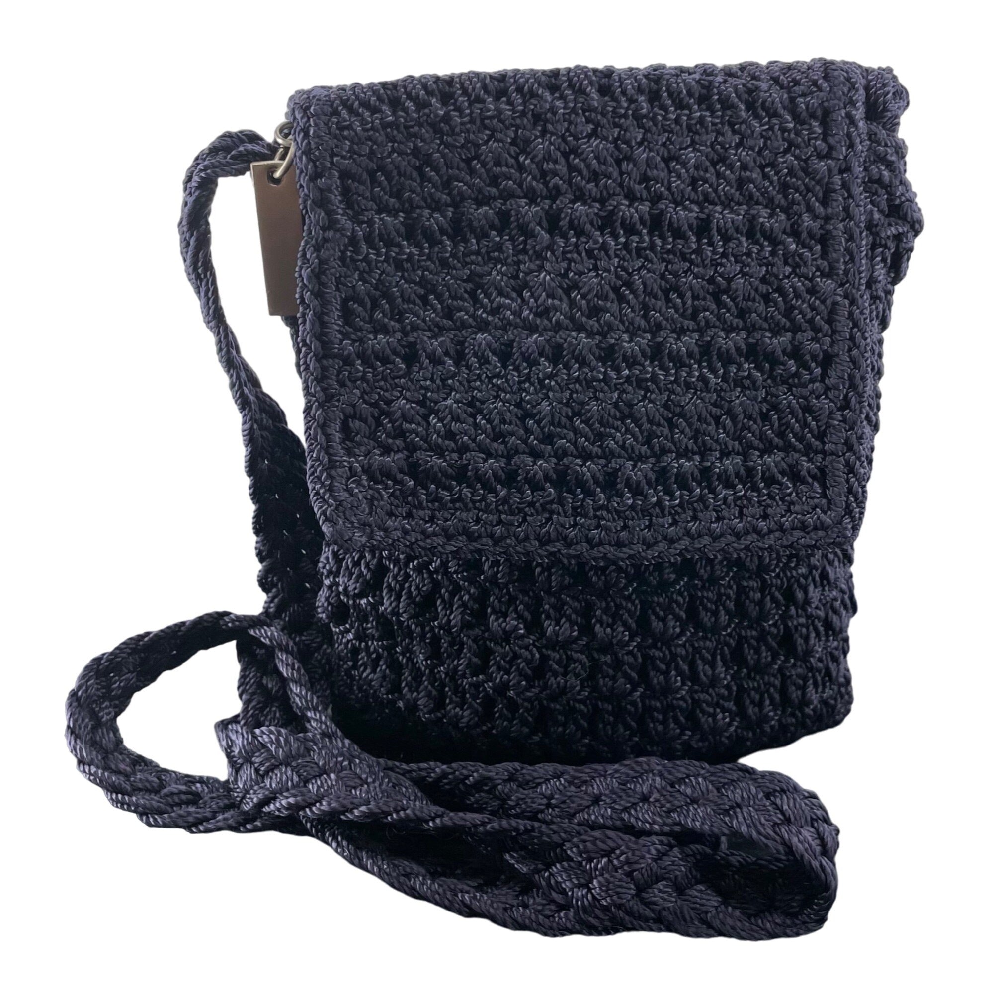 The Sak Women's Small Navy Blue Crochet Shoulder Bag Purse