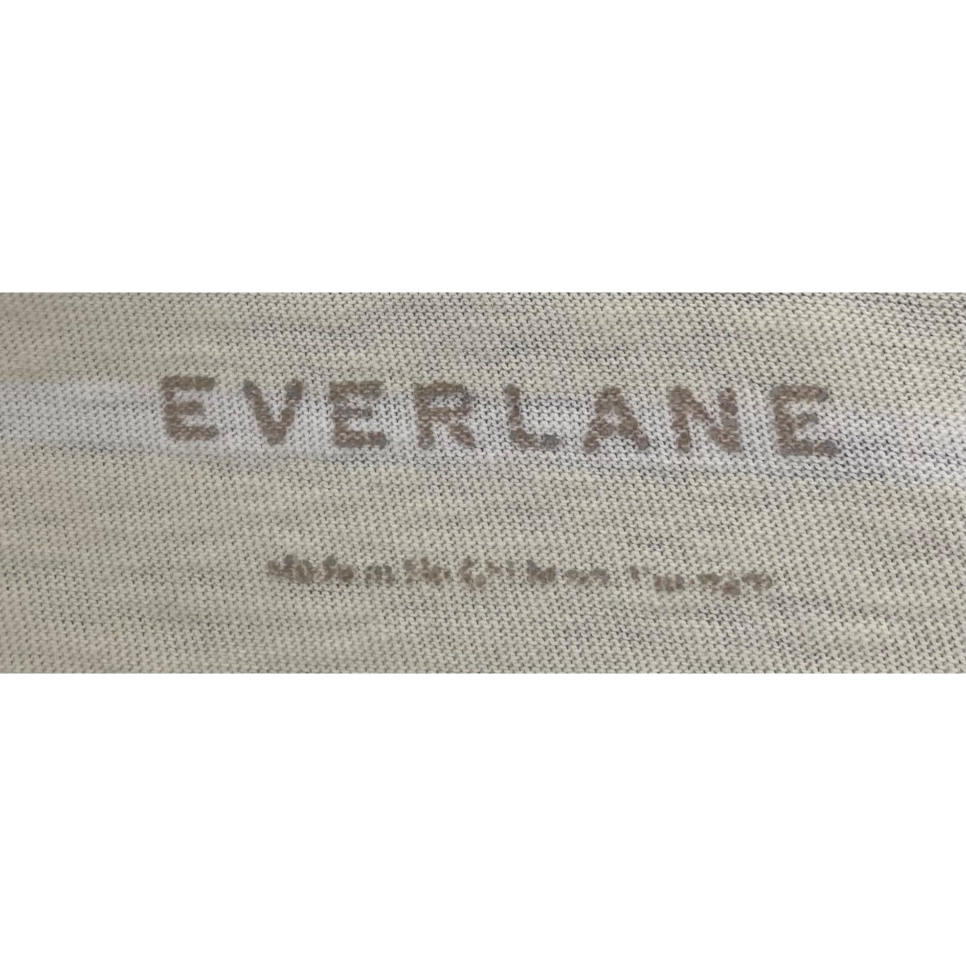 Everlane Women's Size Small Cream & White Striped Crew Neck T-Shirt