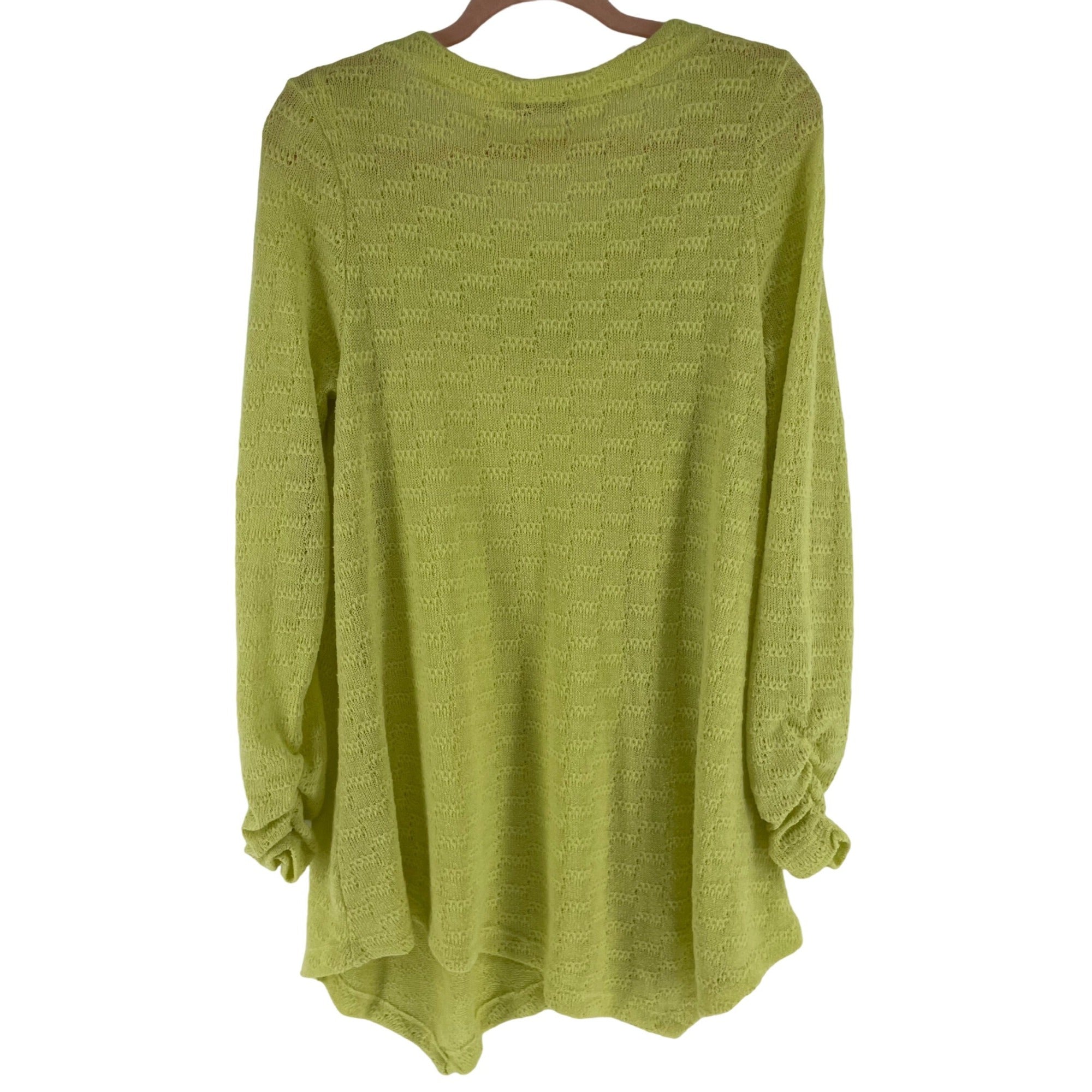 Soft Surroundings Women's Size Medium Chartreuse Yellow Knit Sweater Dress