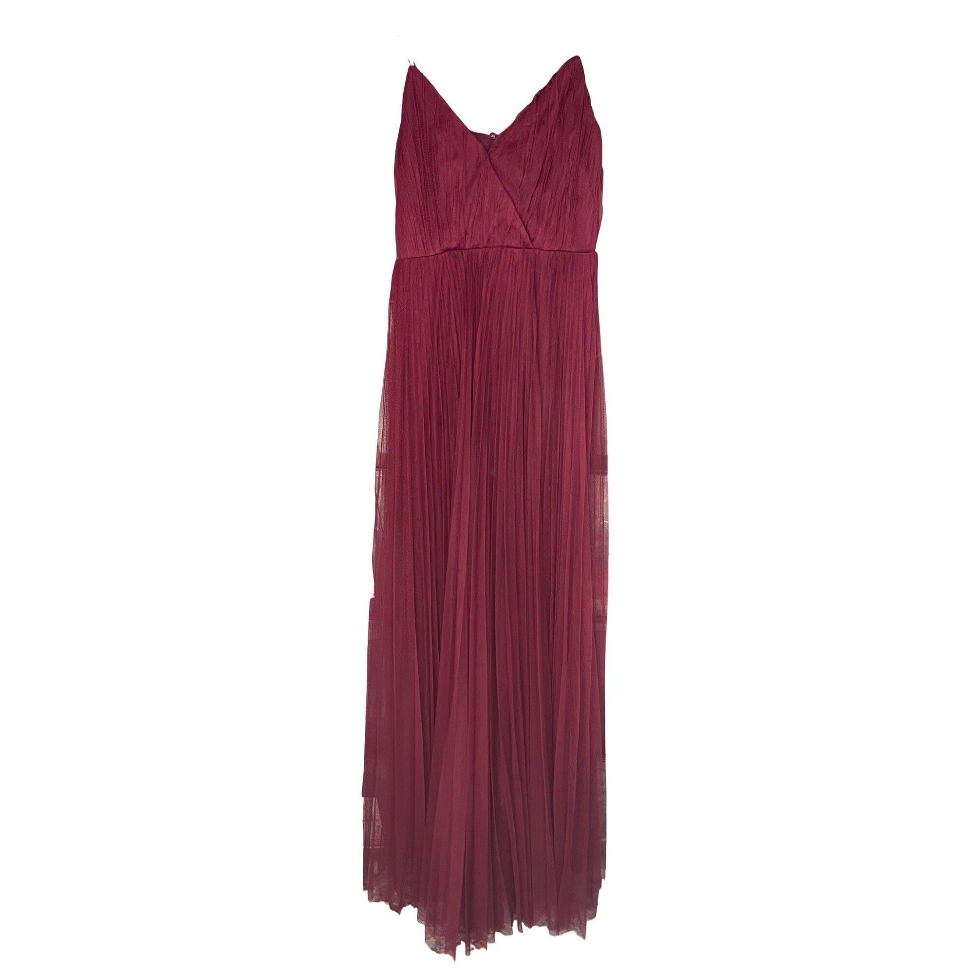 ASOS Women's Size 4 Spaghetti Strap Burgundy Maxi Gown