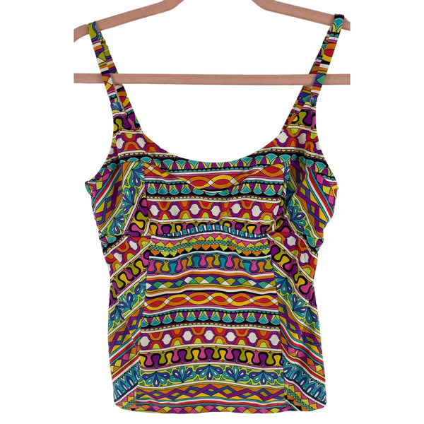 Trina Turk Women's Size 10 Multi-Colored Spaghetti Strap Swimsuit Top