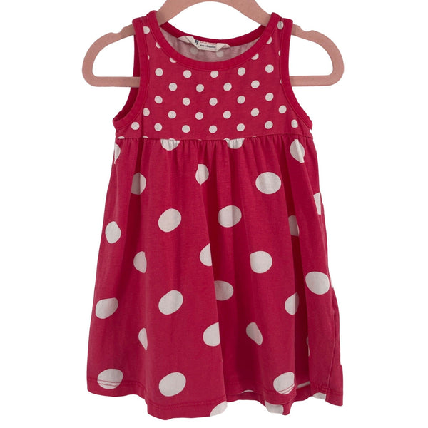 H&M Girl's Size 1-2Y Pink & White Polka Dot Dress