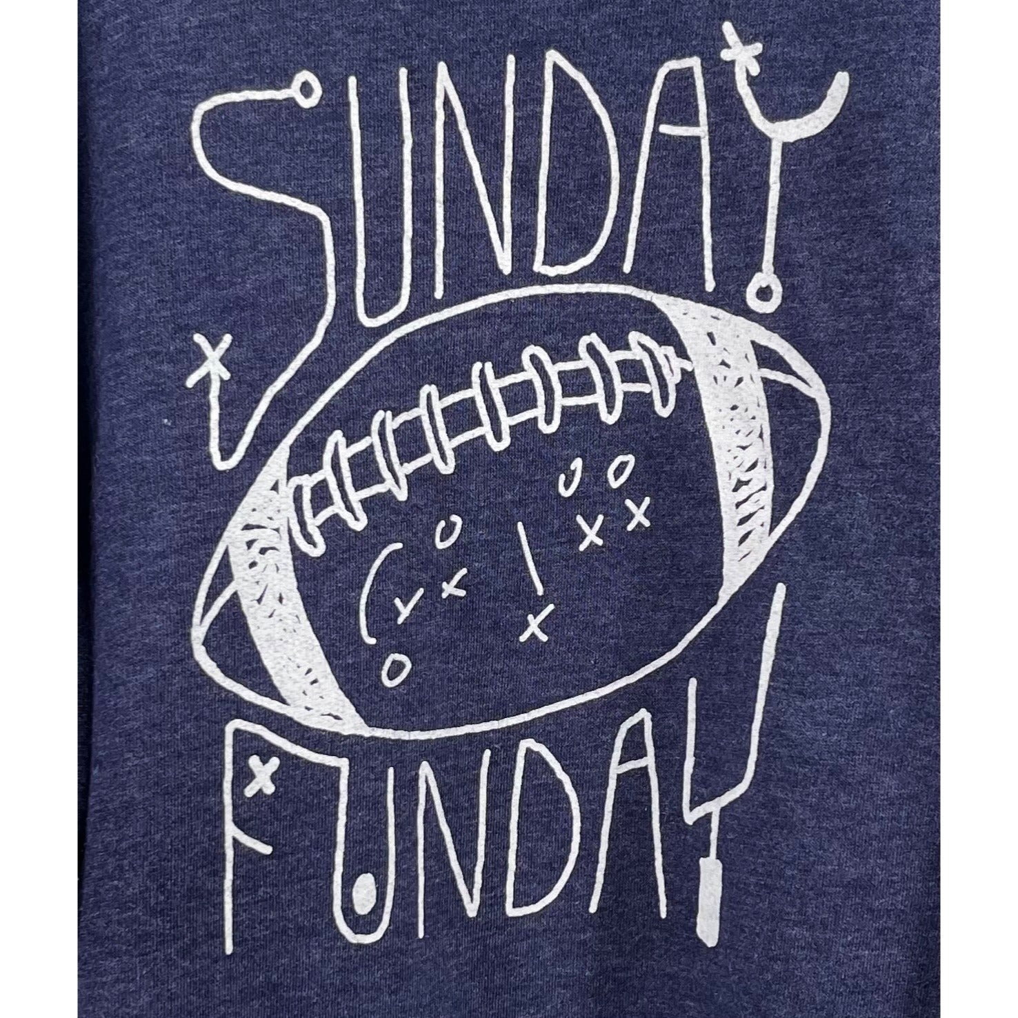 Cat & Jack Boy's Size 6/7 Navy/White Graphic "Sunday Funday" Football Sweatshirt