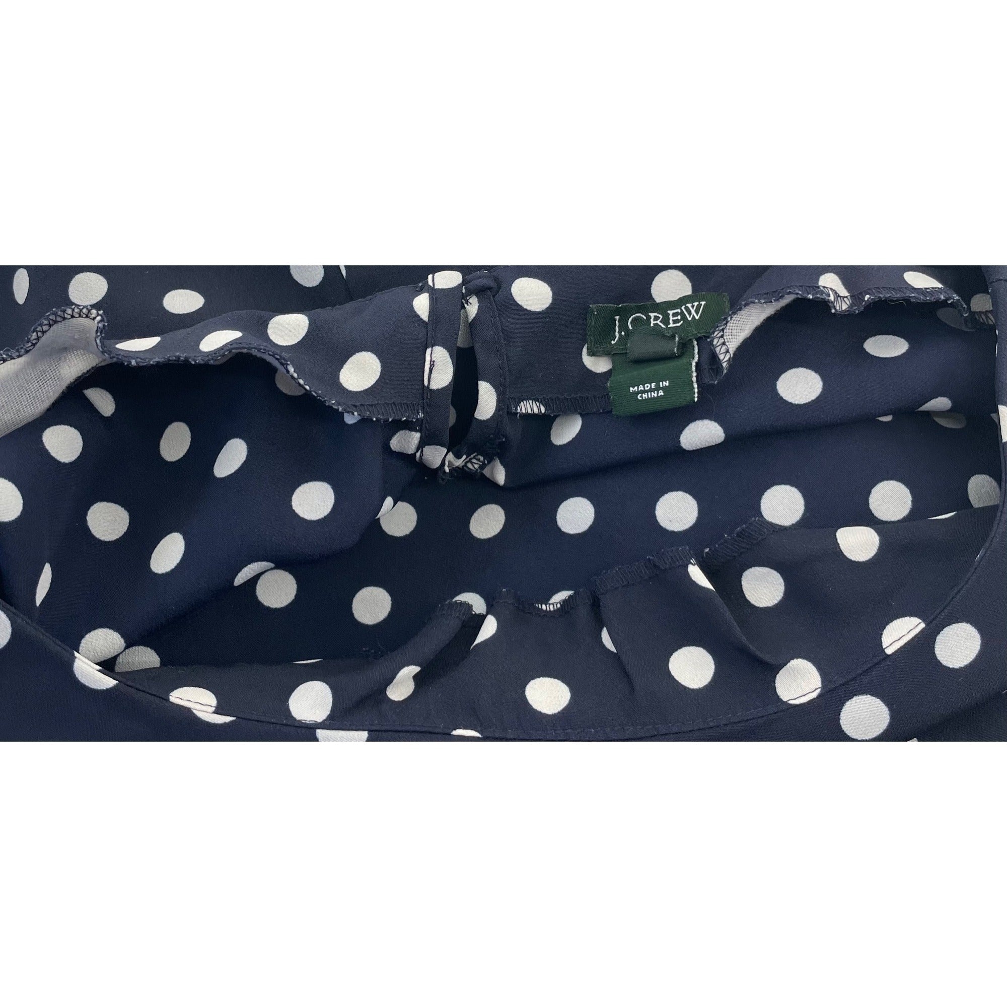 J. Crew Women's Size XS Navy Blue & White Polka Dot Short-Sleeved Top