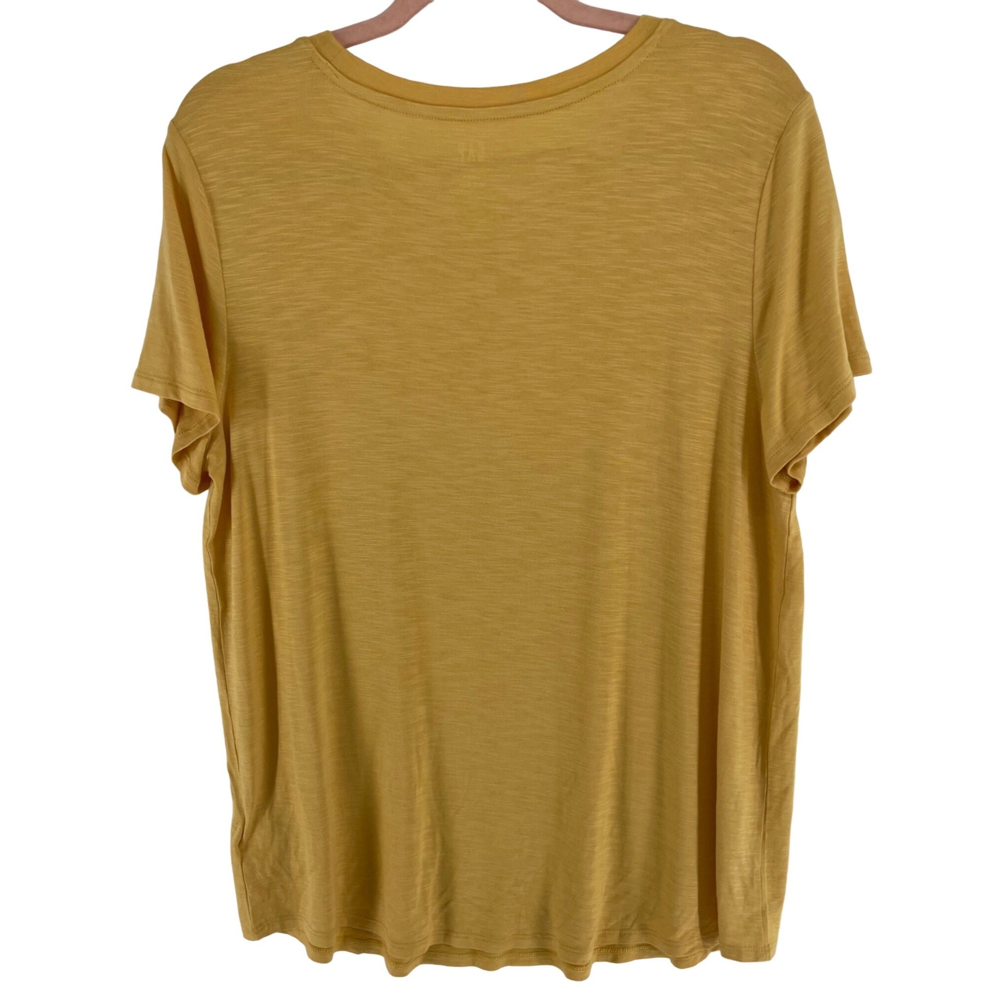 NWT GAP Women's Size Large Mustard Yellow Crew Neck T-Shirt