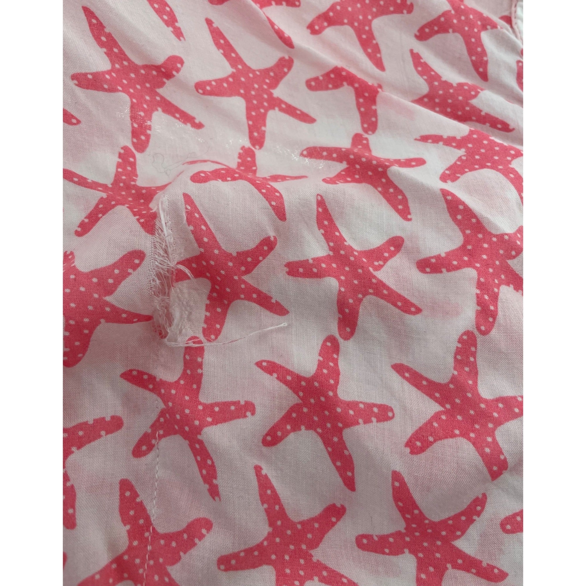 Snapperrock Girl's Size 5-6 Pink & White Starfish Print Beach Cover-Up