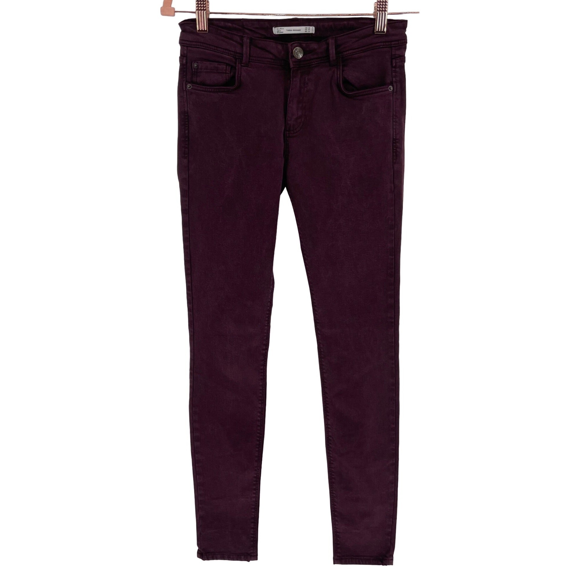 Zara Women's Size 6 Burgundy/Maroon Denim Skinny Jeans