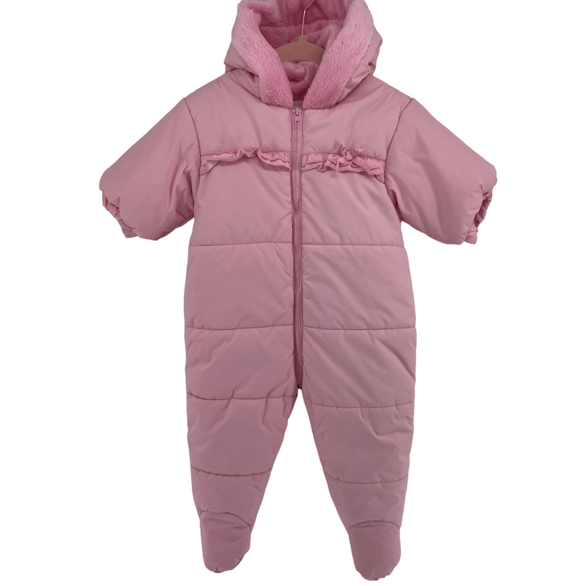 The Children's Place Girl's Size 0-6 Months Light Pink Winter Puffer Jumpsuit