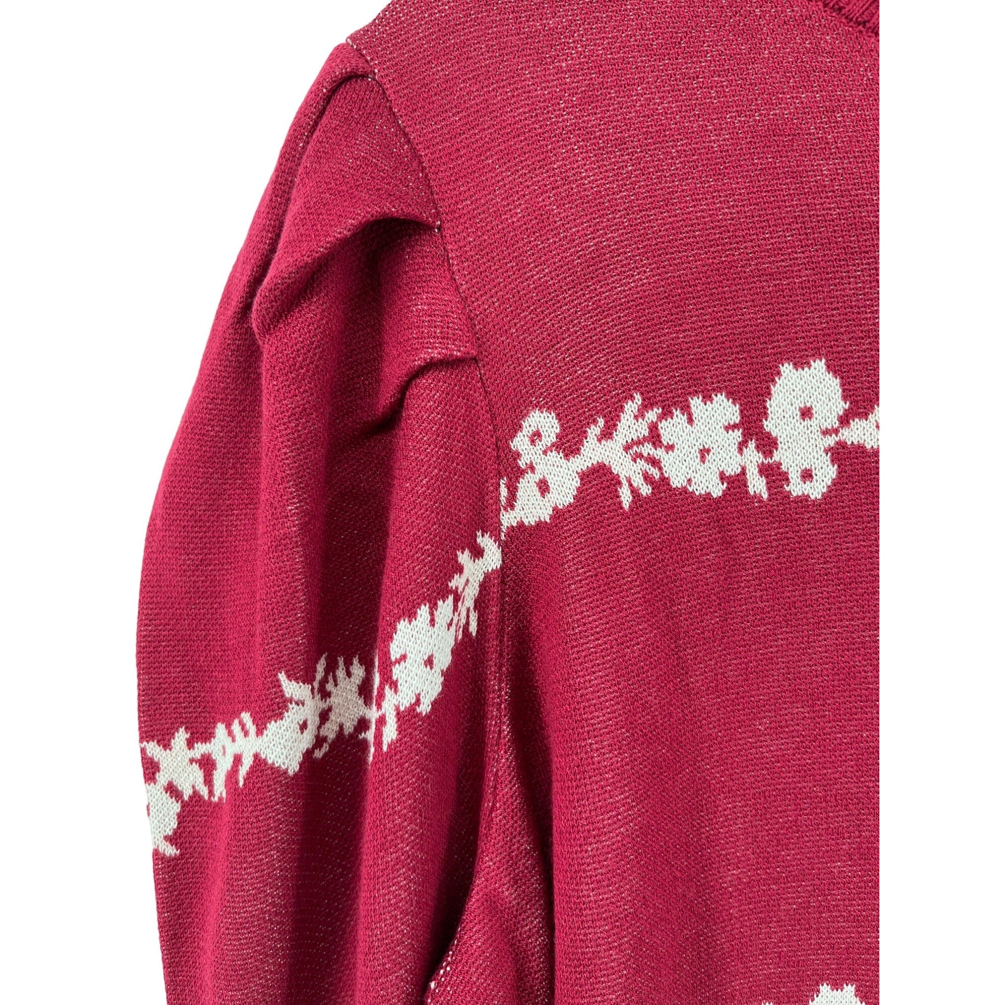 NWT LOFT Women's Size Large Red & White Crew Neck Sweater