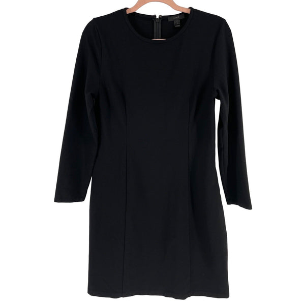 J. Crew Women's Size Medium Black Long-Sleeved Sheath Dress