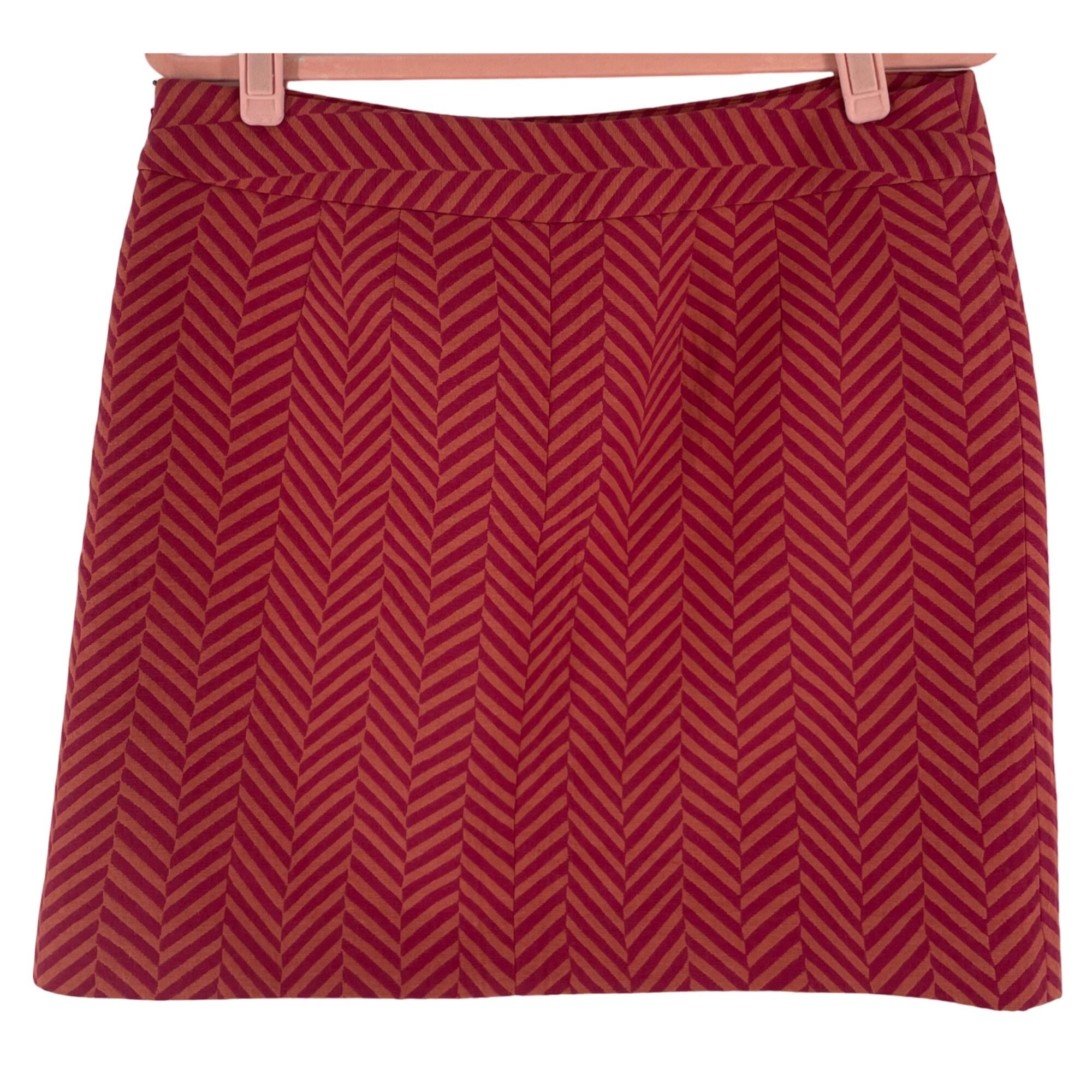 LOFT Women’s Size 8 Fuchsia & Orange Chevron Mini Skirt