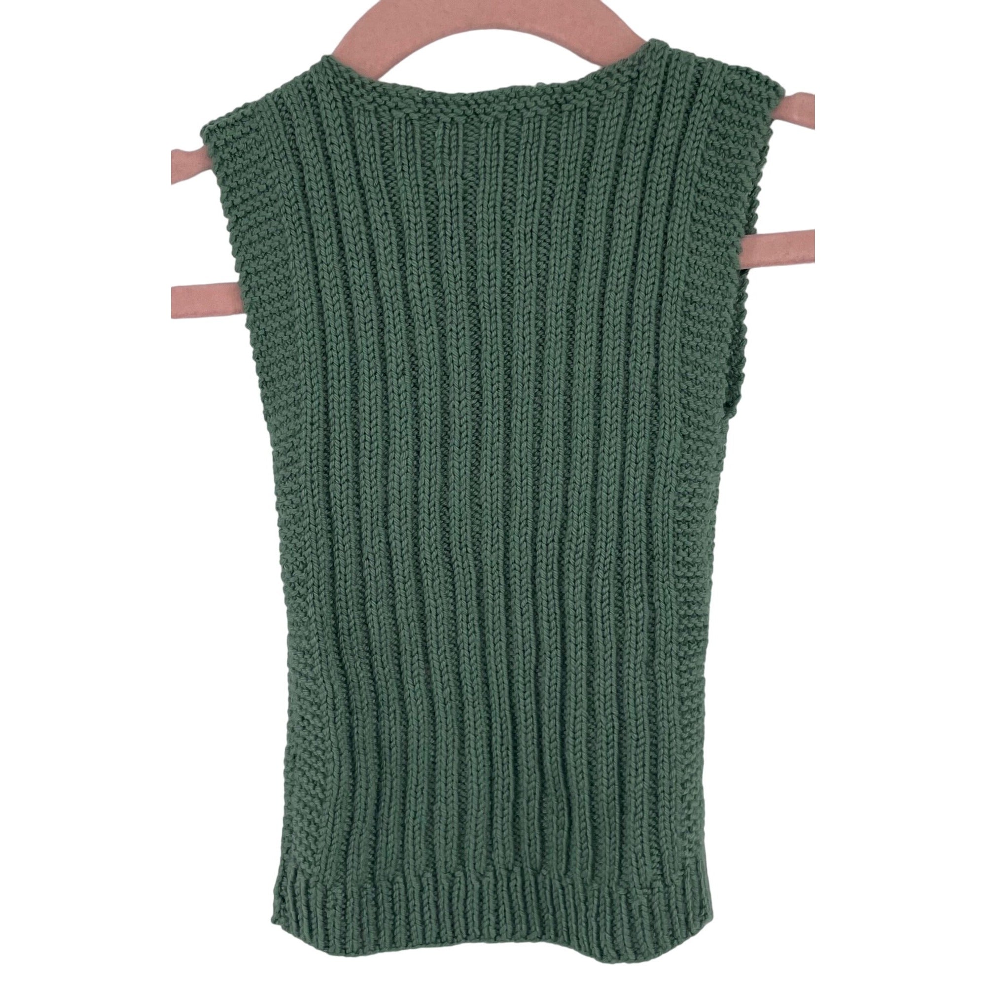 Baby's Green Knit Sleeveless Sweater W/ Buttons