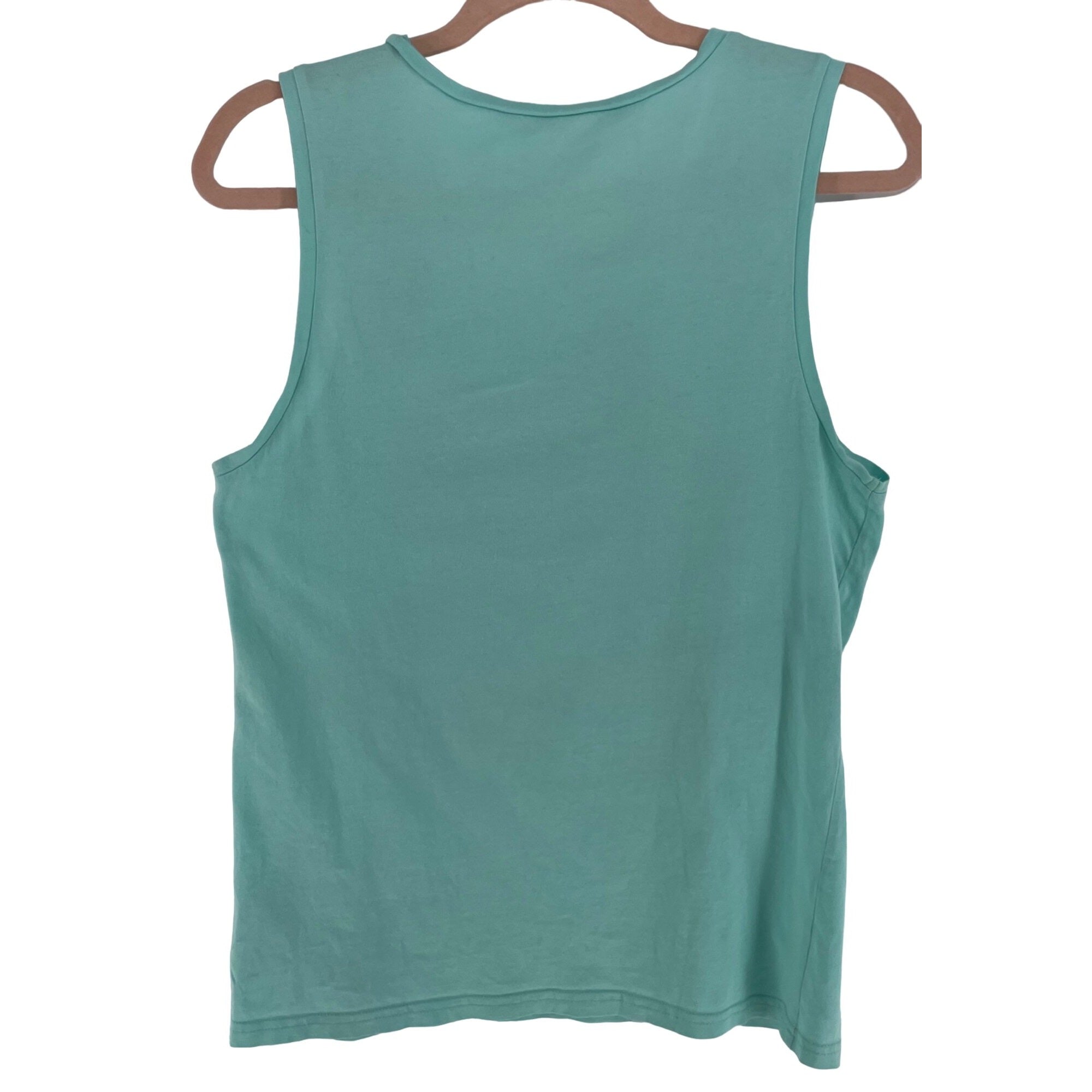 H&M Girl's Size 12-14 Aqua Blue/Navy/White "Good Days Ahead" Graphic Tank Top