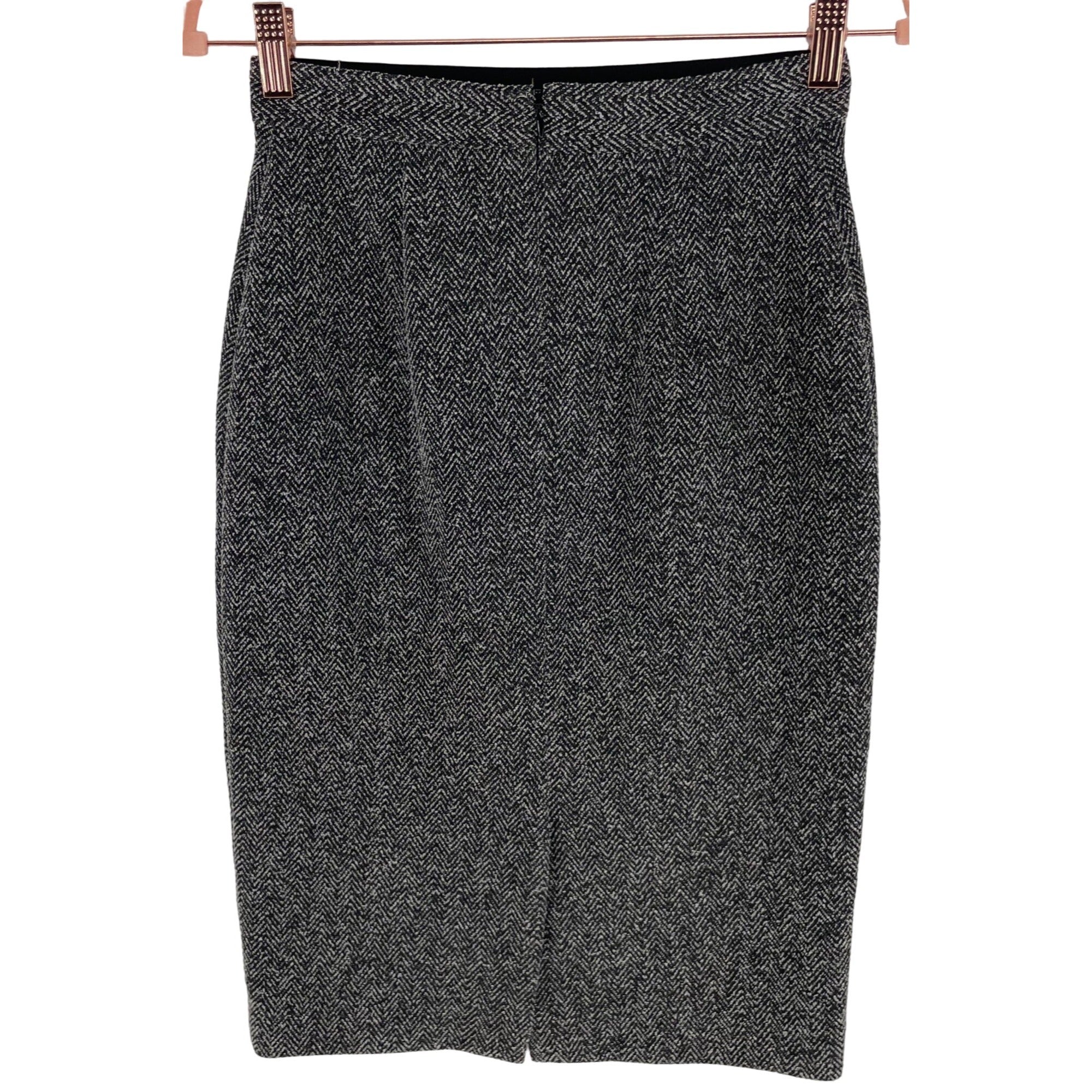 Banana Republic Women's Size 0 Black & White/Grey Tweed Pencil Skirt