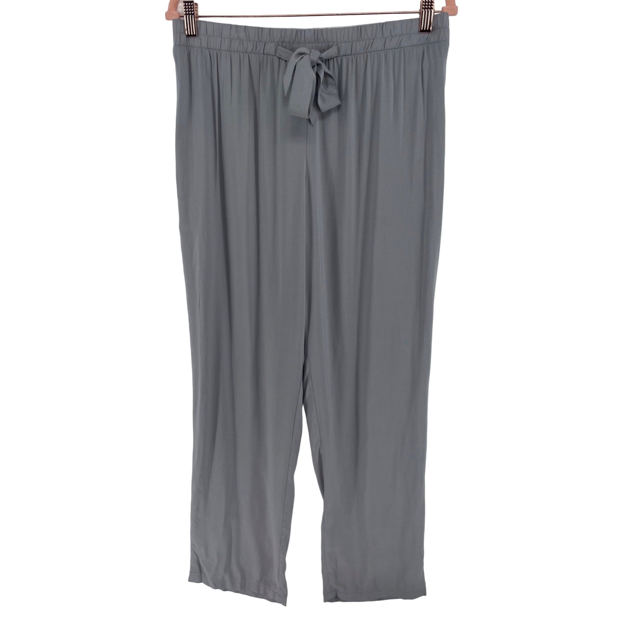 Primark Cares Women's Size 10 Light Greyish/Blue Mock Linen Elastic Waist Band Pants