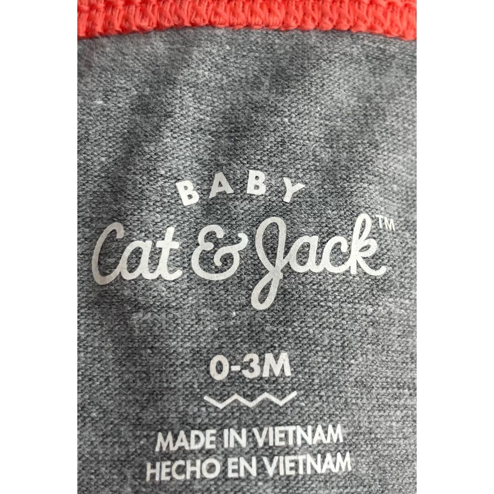 Cat & Jack Unisex Baby Size 0-3 Months Grey/Orange/White Sleeveless Onesie