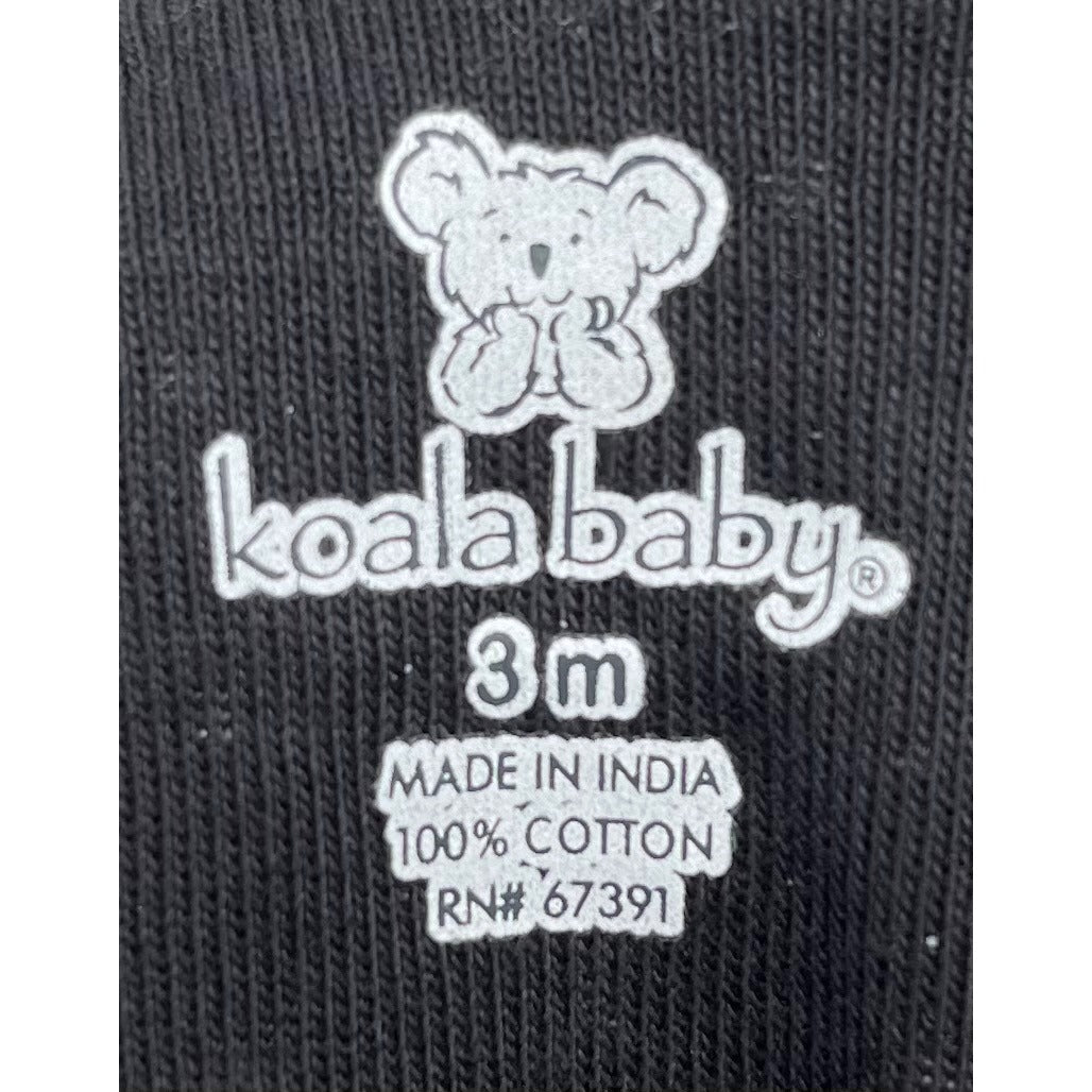 Koala Baby Girl's Size 3 Months Black & White Polka Dot Onesie