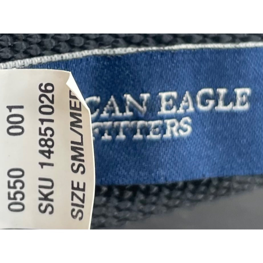 American Eagle Men's Size Small/Medium Black Belt W/ Loop.