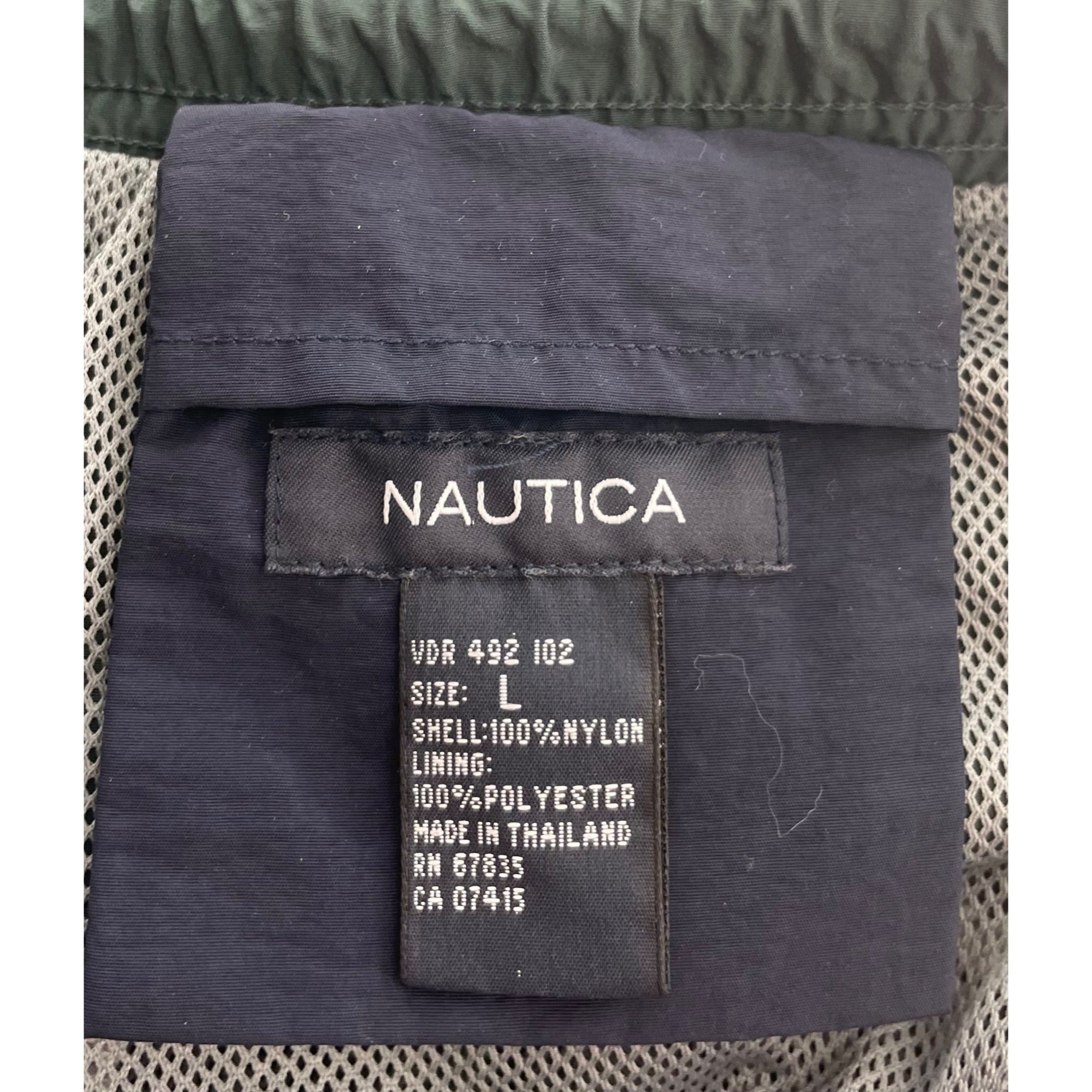 Nautica Men's Size Large Forest Green Elastic Stretch Swim Trunk Shorts