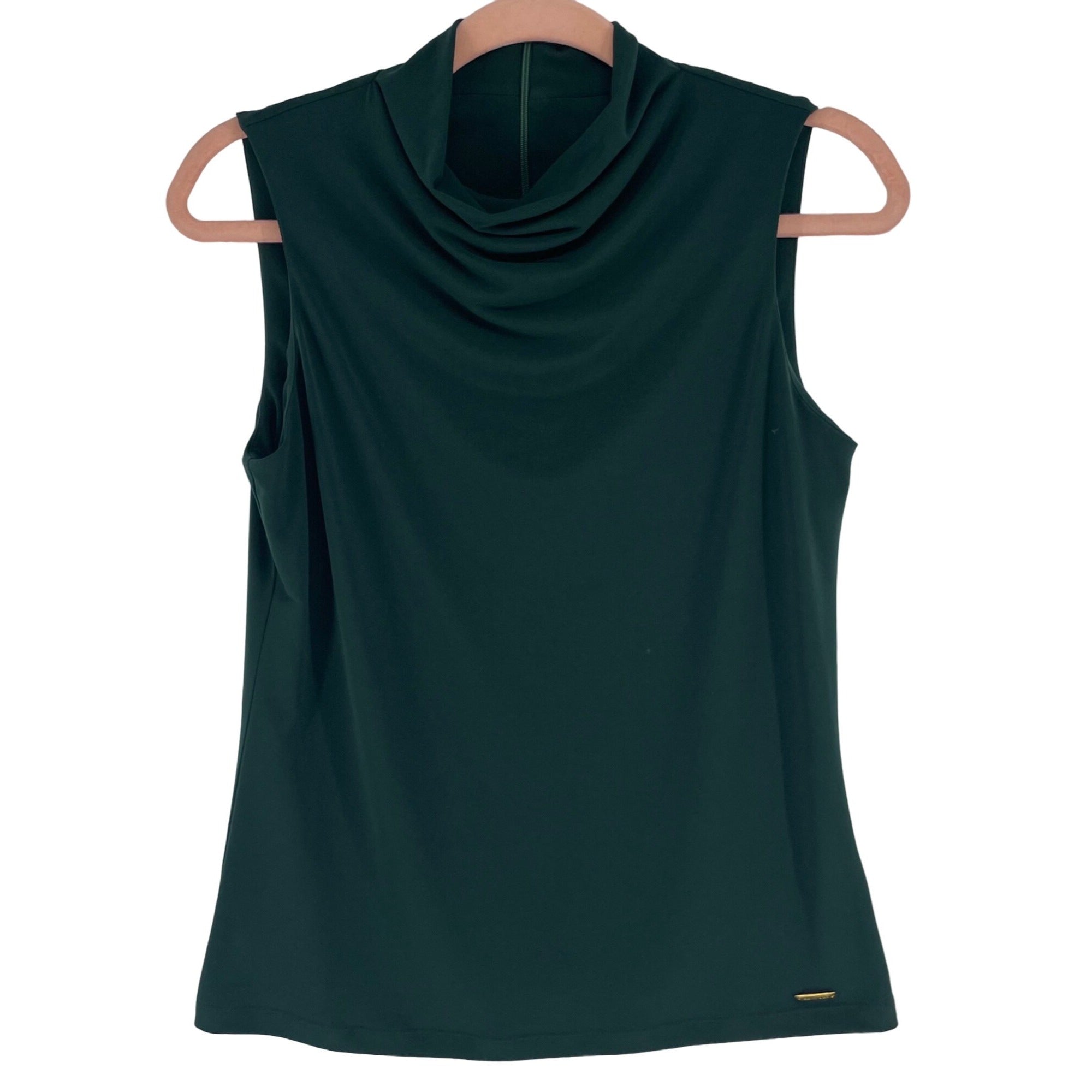 Calvin Klein Women's Size XS Forest Green Sleeveless Blouse