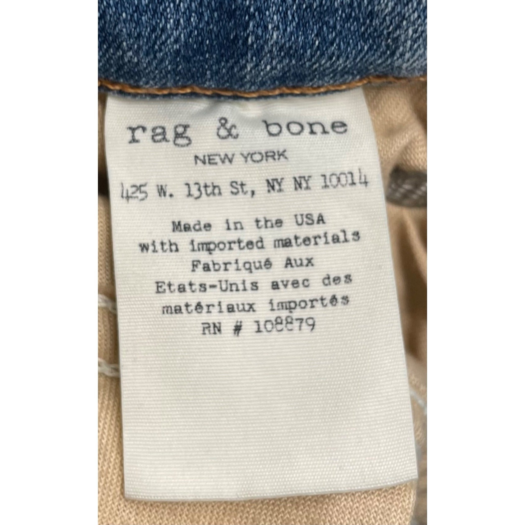 Rag & Bone Women's Size 24 (00) Distressed Faded Denim Skinny Blue Jean Pants