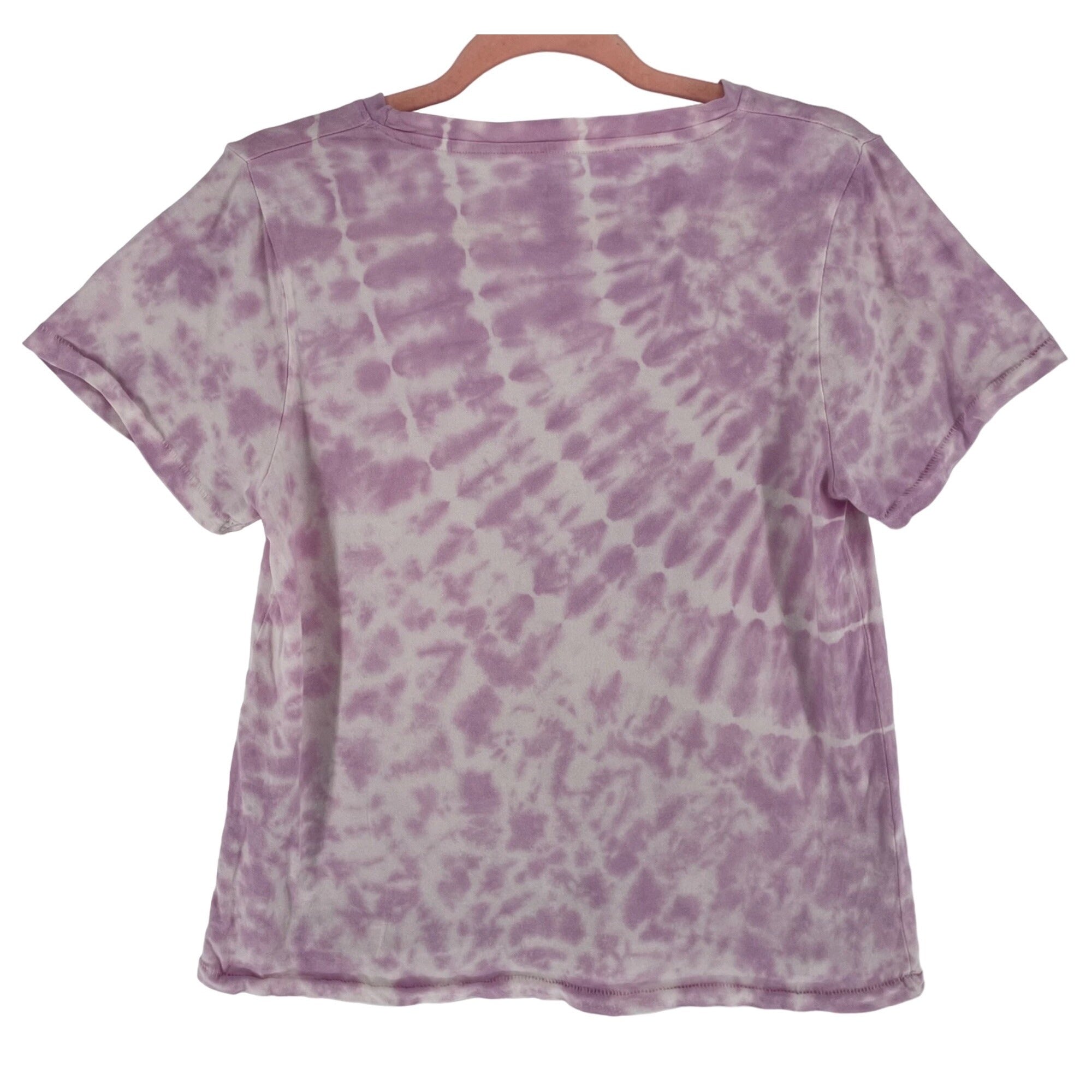 People Women's Size Medium Light Purple & White Tie Dye Crew Neck T-Shirt