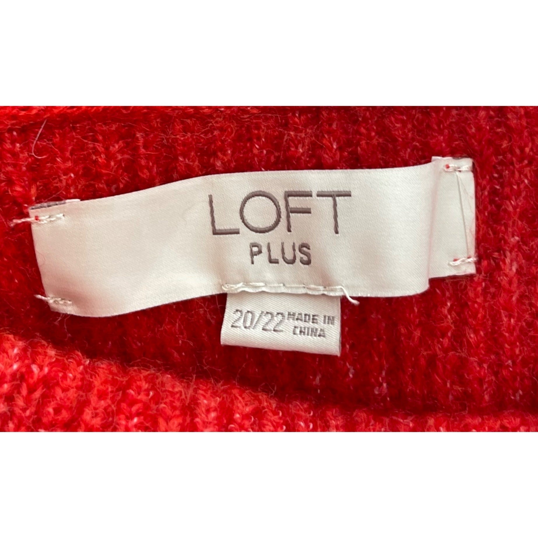 LOFT Women's Size 20/22 Plus Orange/Red Turtleneck Sweater Dress