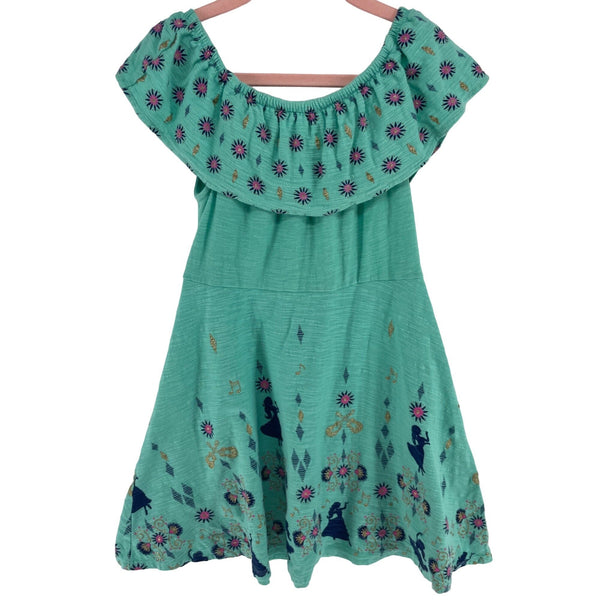 Disney Jumping Beans Girl's Size 6 Teal/Multi-Colored A-Line Dress