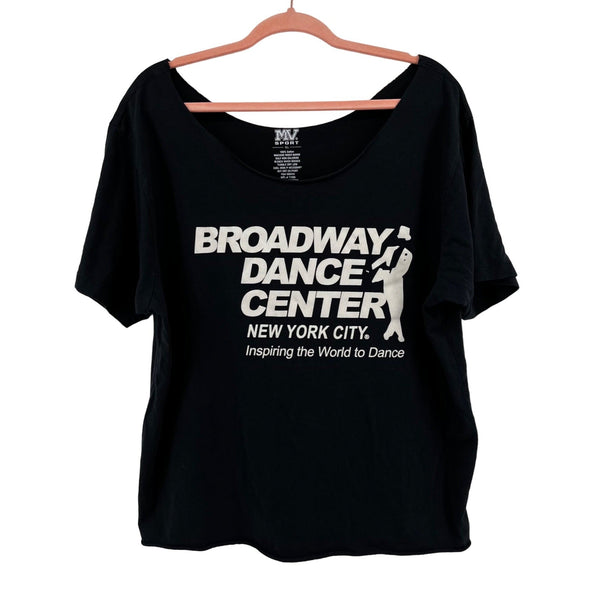 MV Sport Women's Size XL Black & White Broadway Dance Center Slouchy T-Shirt