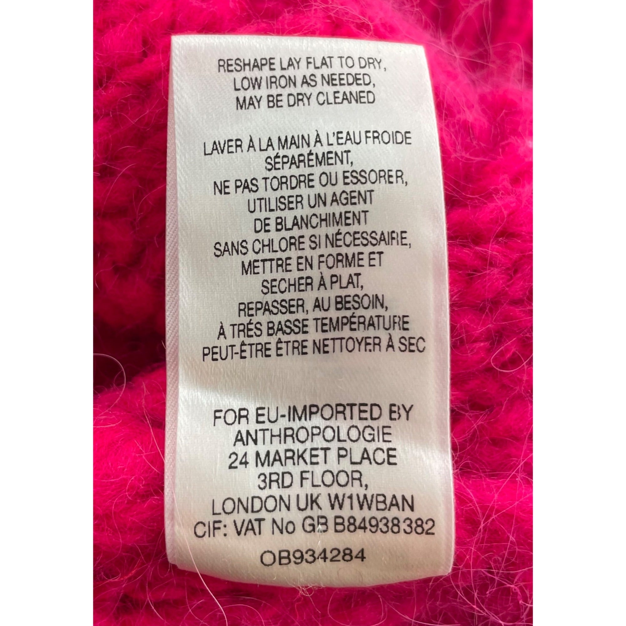 Sleeping On Snow Women's Small Fuchsia Alpaca Blend Crew Neck Sweater