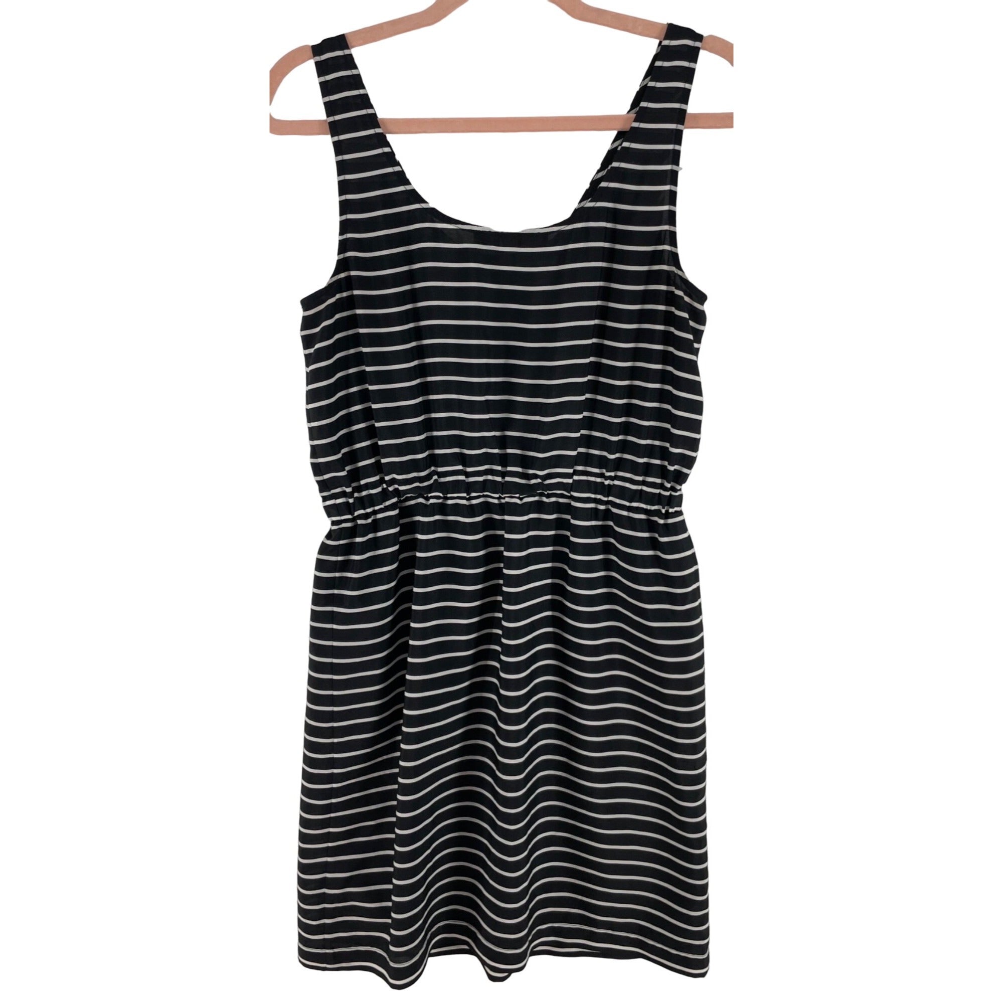 LOFT Women's Size Small Black & White Striped Sleeveless Summer Dress