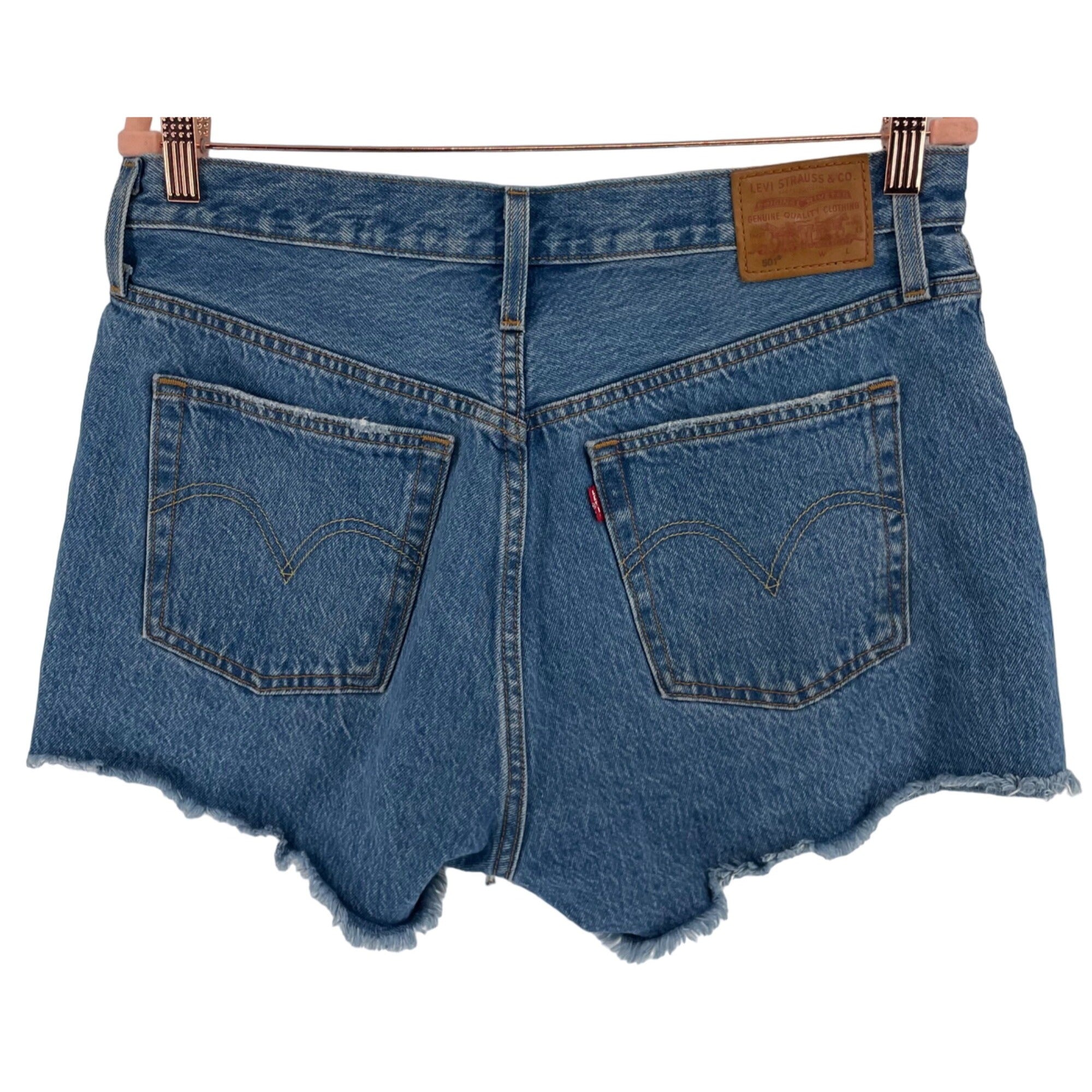 Levi's Women's Size W31 Blue Jean Distressed Fringe Denim Jean Shorts