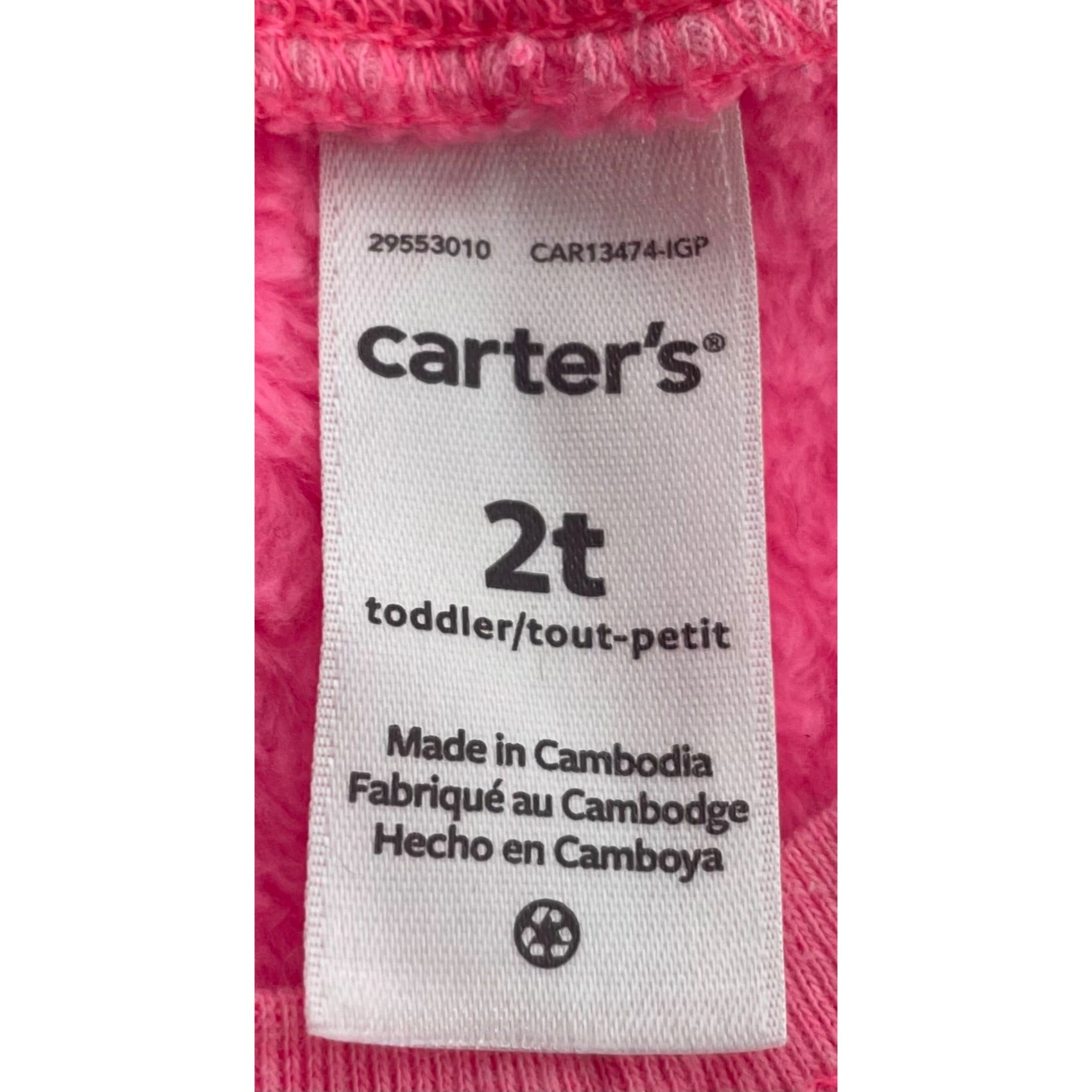 Carter's Girl's Size 2T Hot Pink Faux Fur Plush Sweatshirt