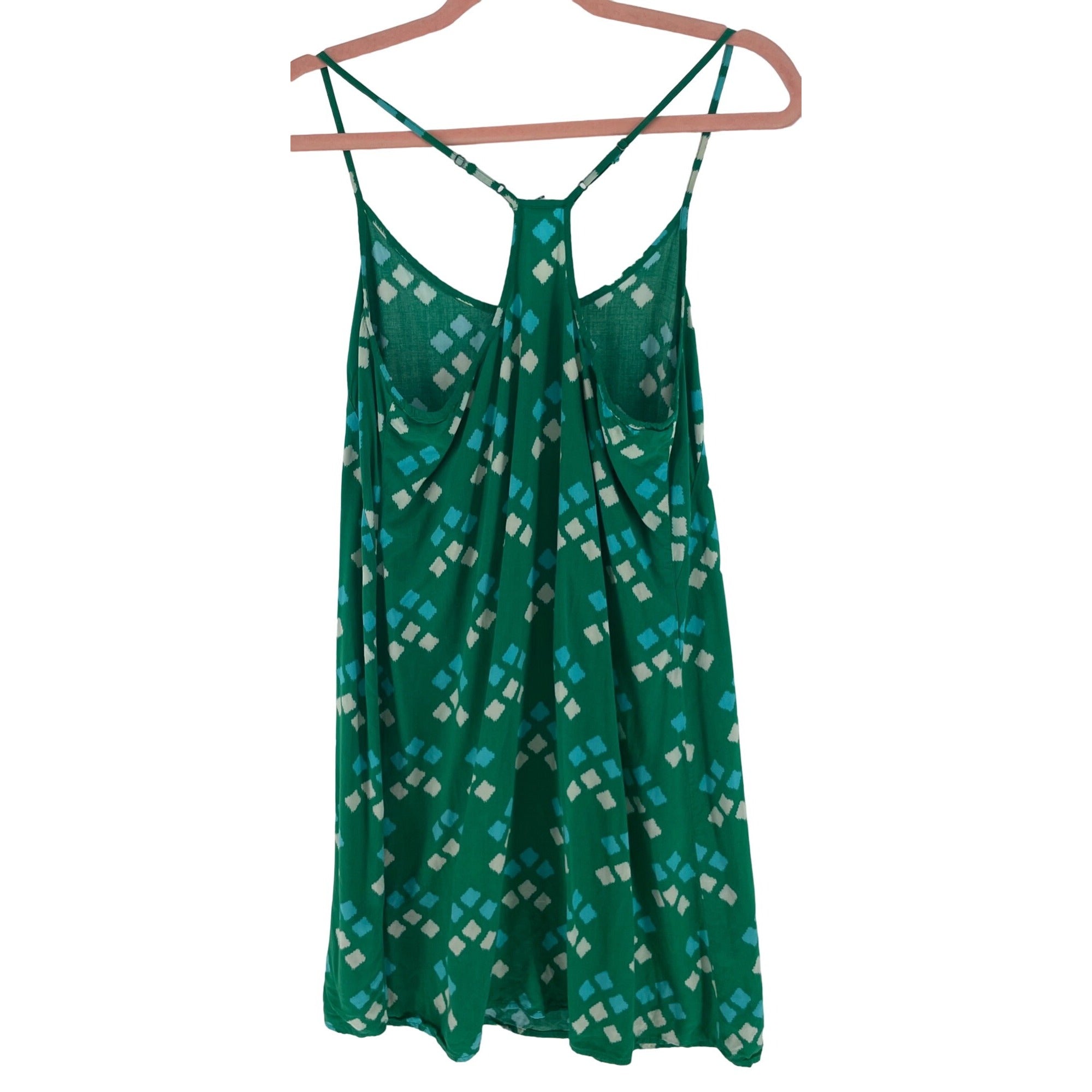 Old Navy Women's Size Medium Green/White/Blue Spaghetti Strap Summer Mini Dress