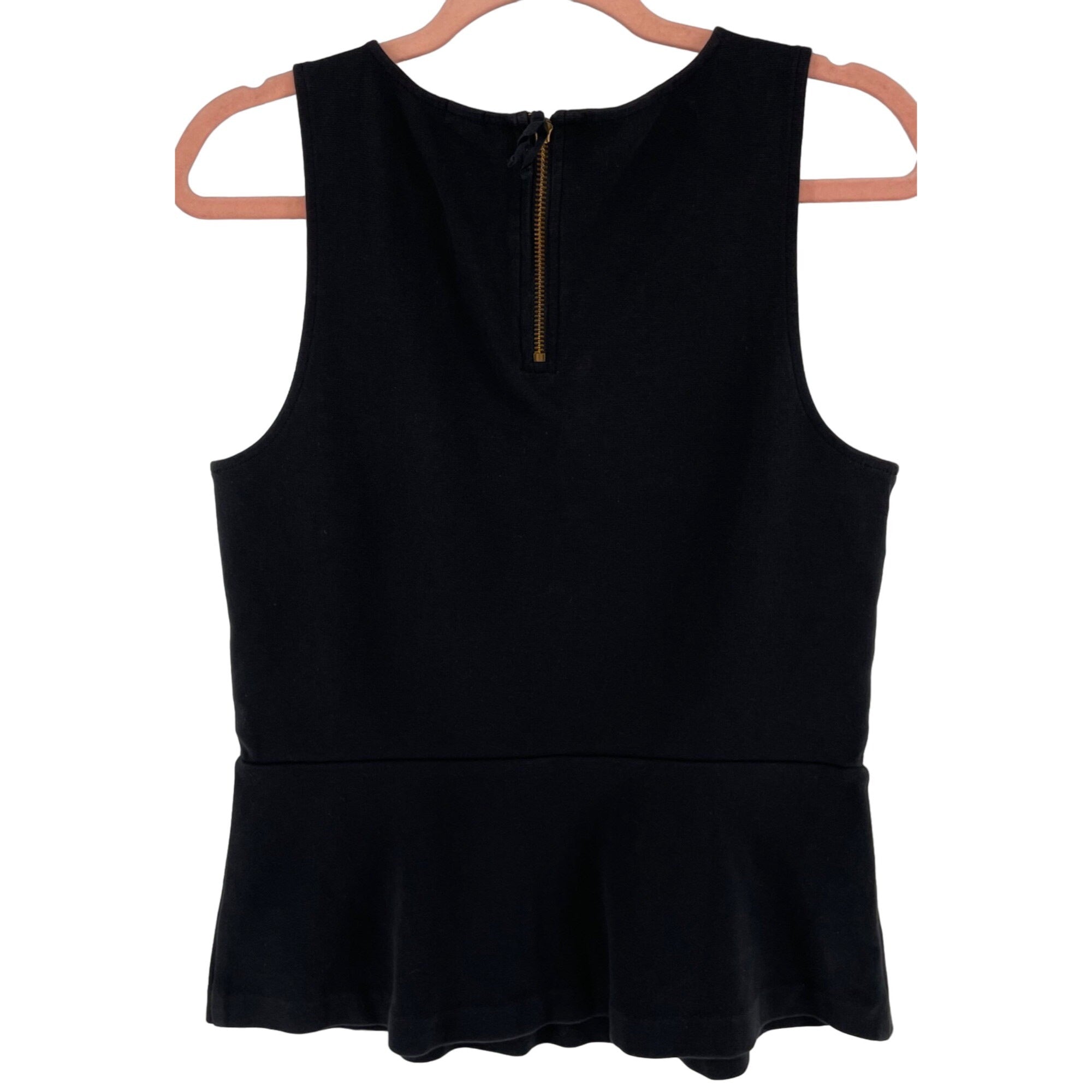 J. Crew Women's Size Small Black Sleeveless Peplum Top