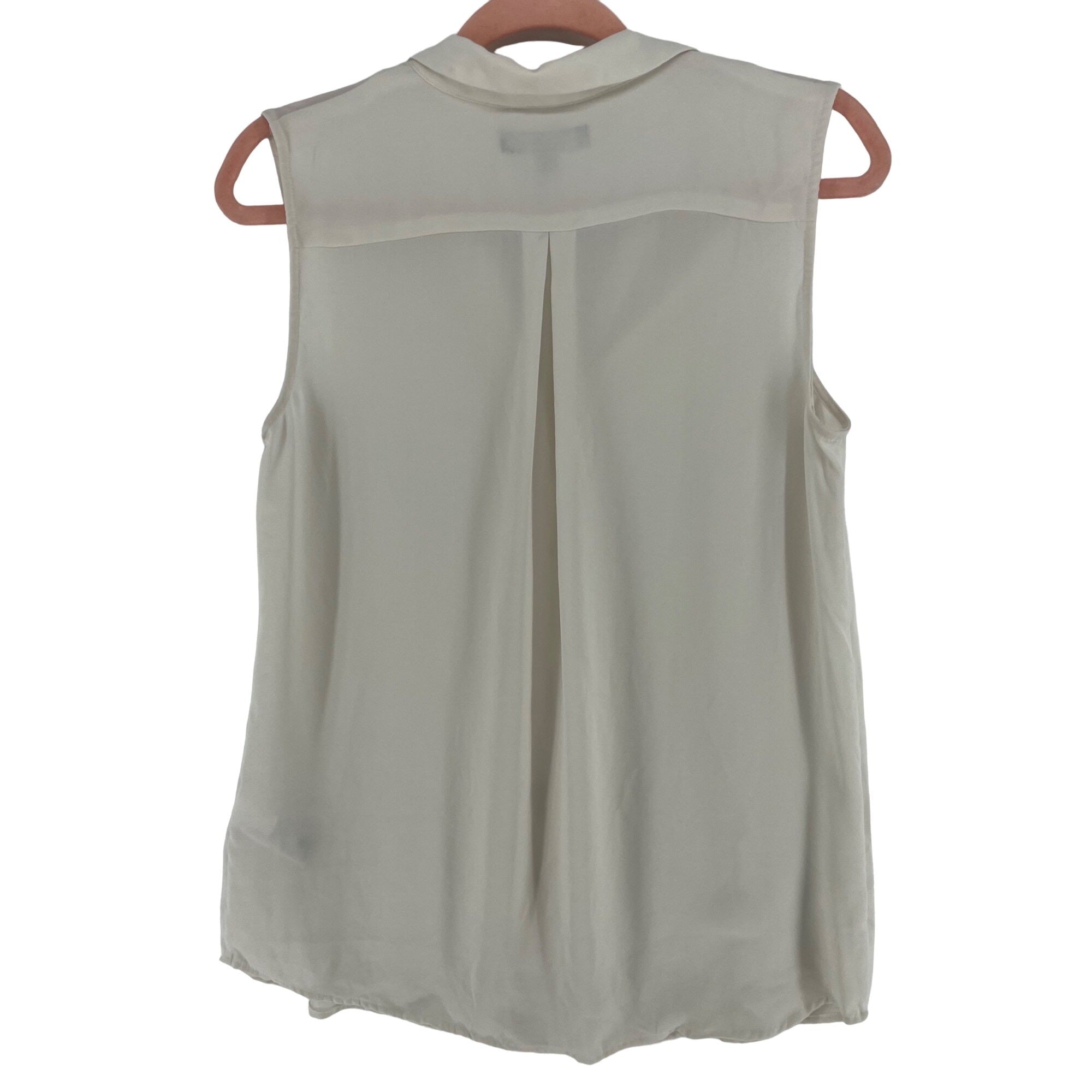 Banana Republic Women's Size Small Cream Button Down Sleeveless Top