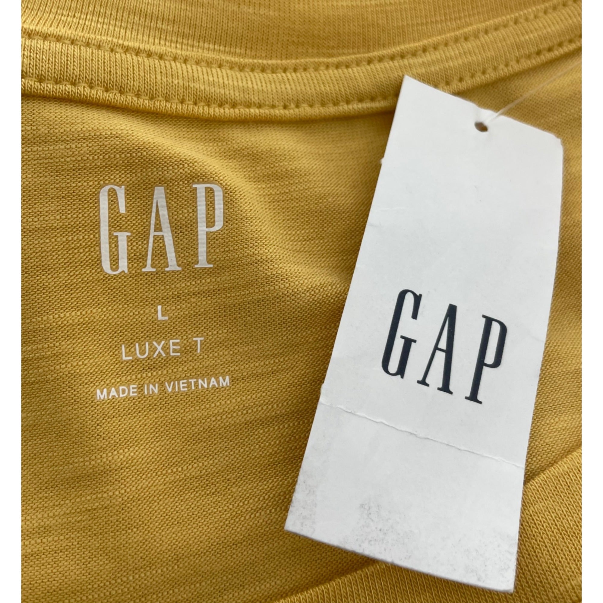 NWT GAP Women's Size Large Mustard Yellow Crew Neck T-Shirt