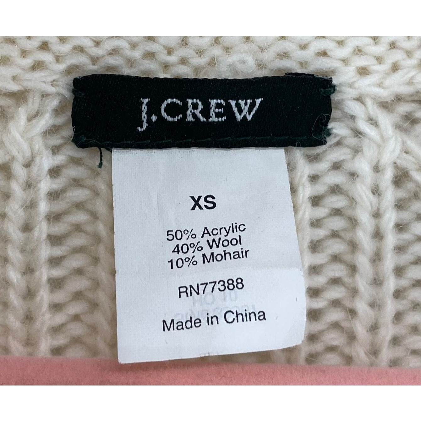 J. Crew Women's Size XS V-Neck Button-Down Wool Blend Cream Knit Sweater