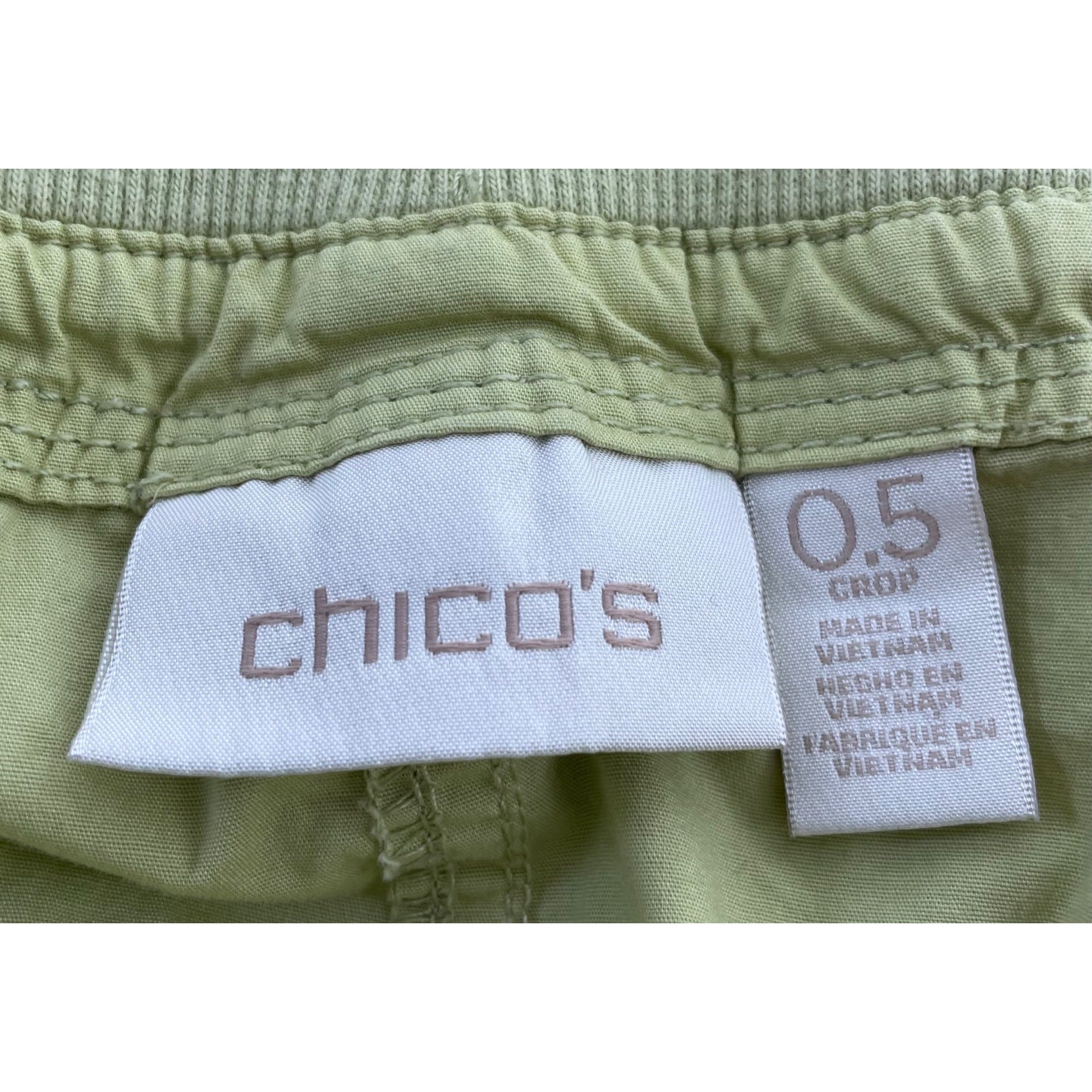 Chico's Women's Size .5 Chop Green Cargo Cropped Pants