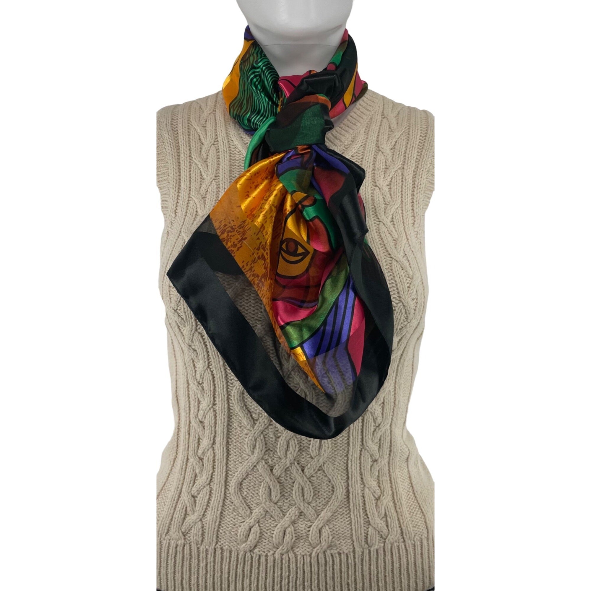 Pablo Picasso Women's Faux Silk Multi-Colored Scarf