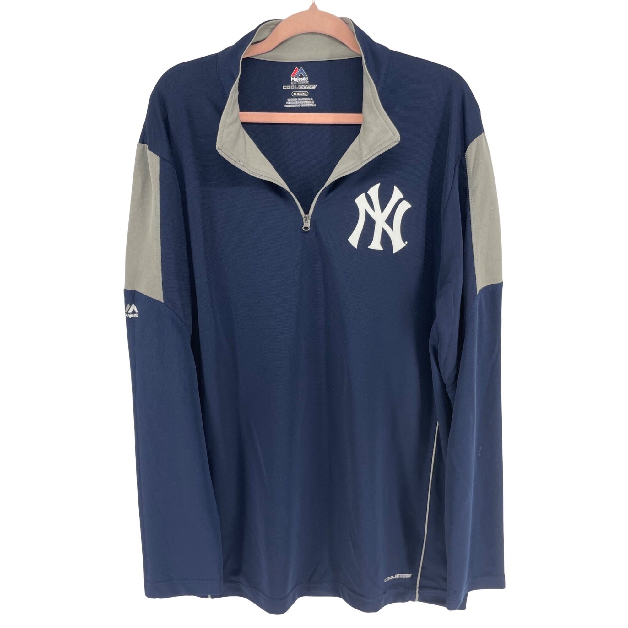 Majestic Men's Size XL Navy/Grey/White NY Yankees Long-Sleeved Athletic Top