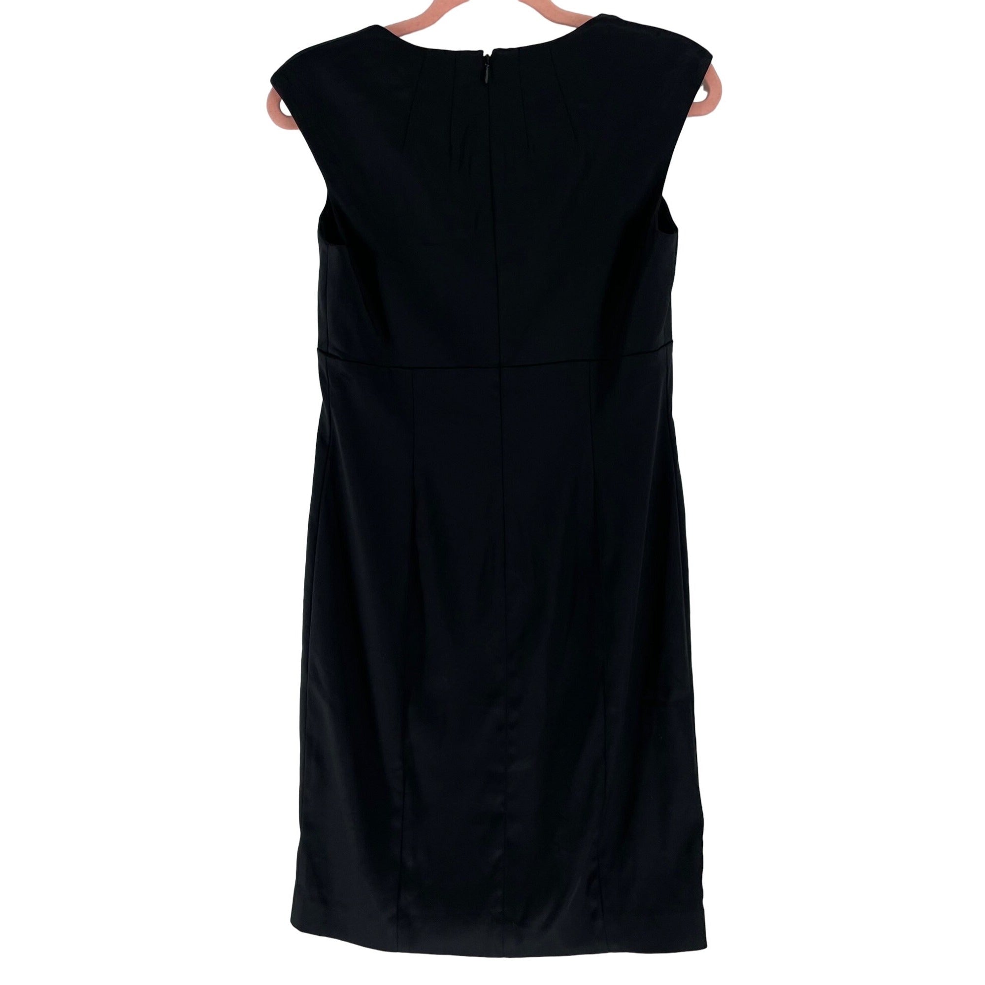 Calvin Klein Women's Size 6 Black Sleeveless Satin Sheath Dress