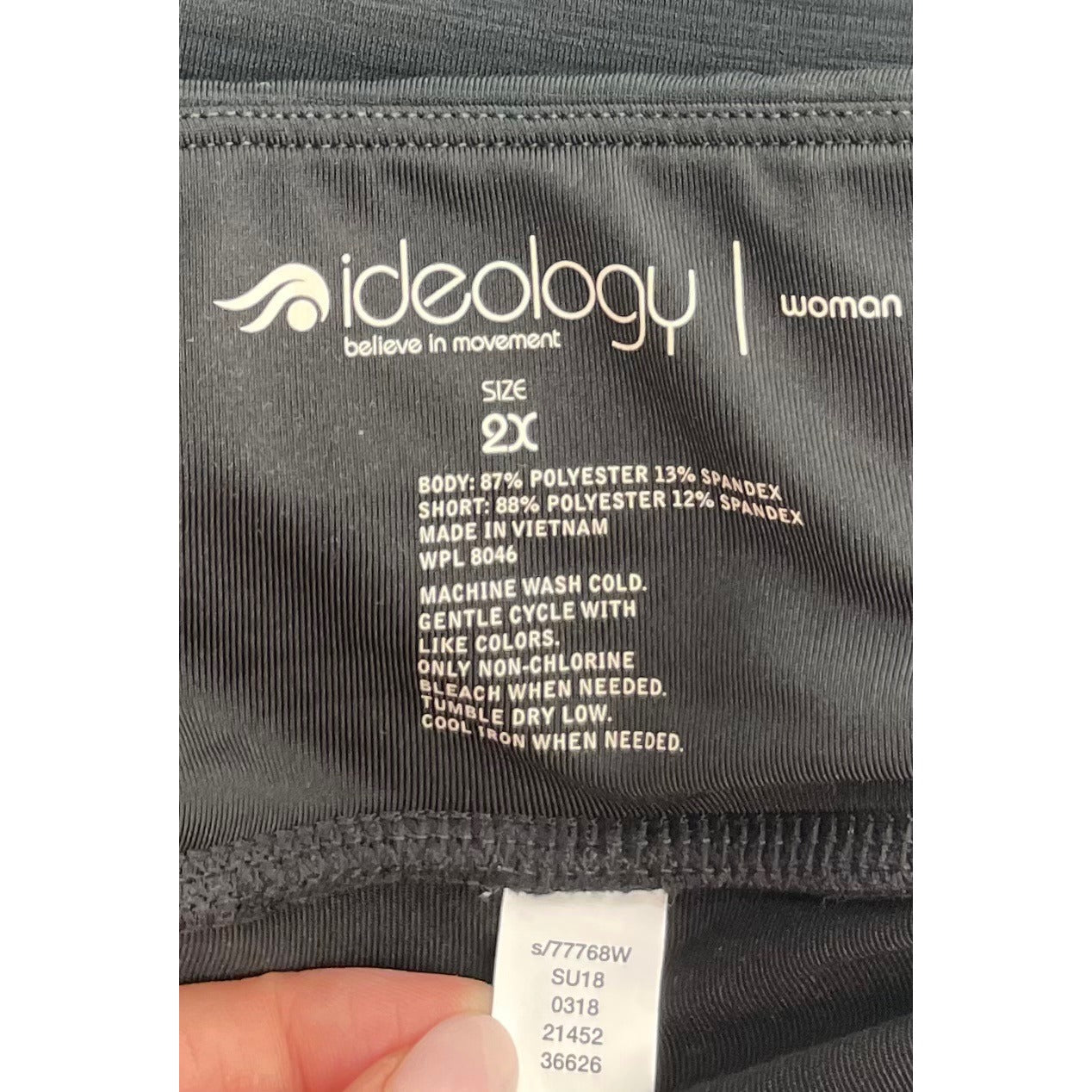 Ideology Women's size 2X Black Stretchy Athletic Mini Skort