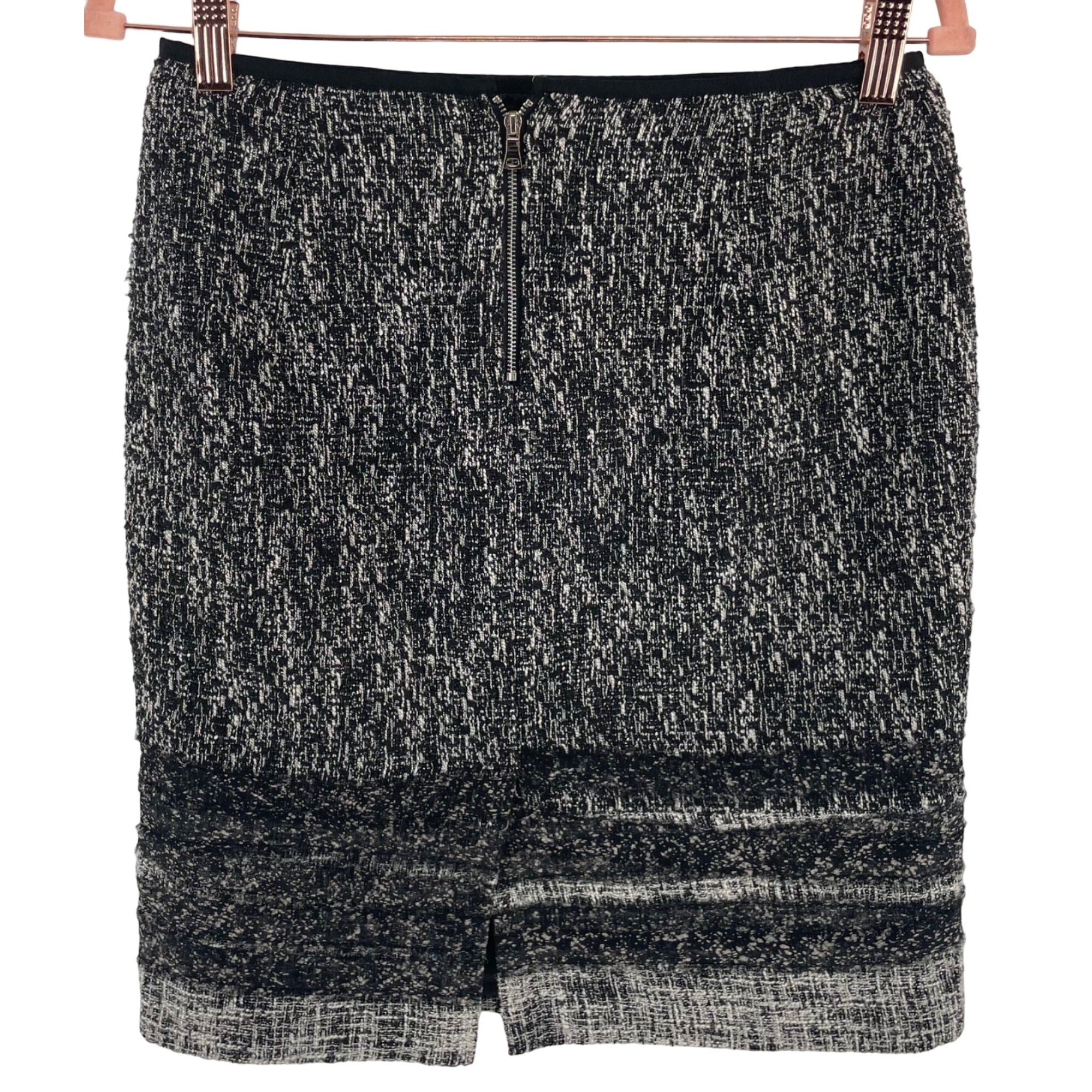 Elie Tahari Women's Size 2 Black/Grey/White Tweed Pencil Skirt