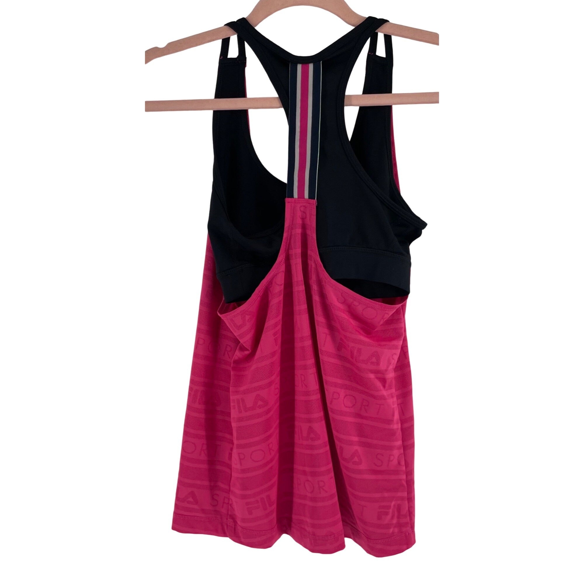 Fila Sport Women's Size Small Fuchsia Tank Top W/ Black Built-In Sports Bra